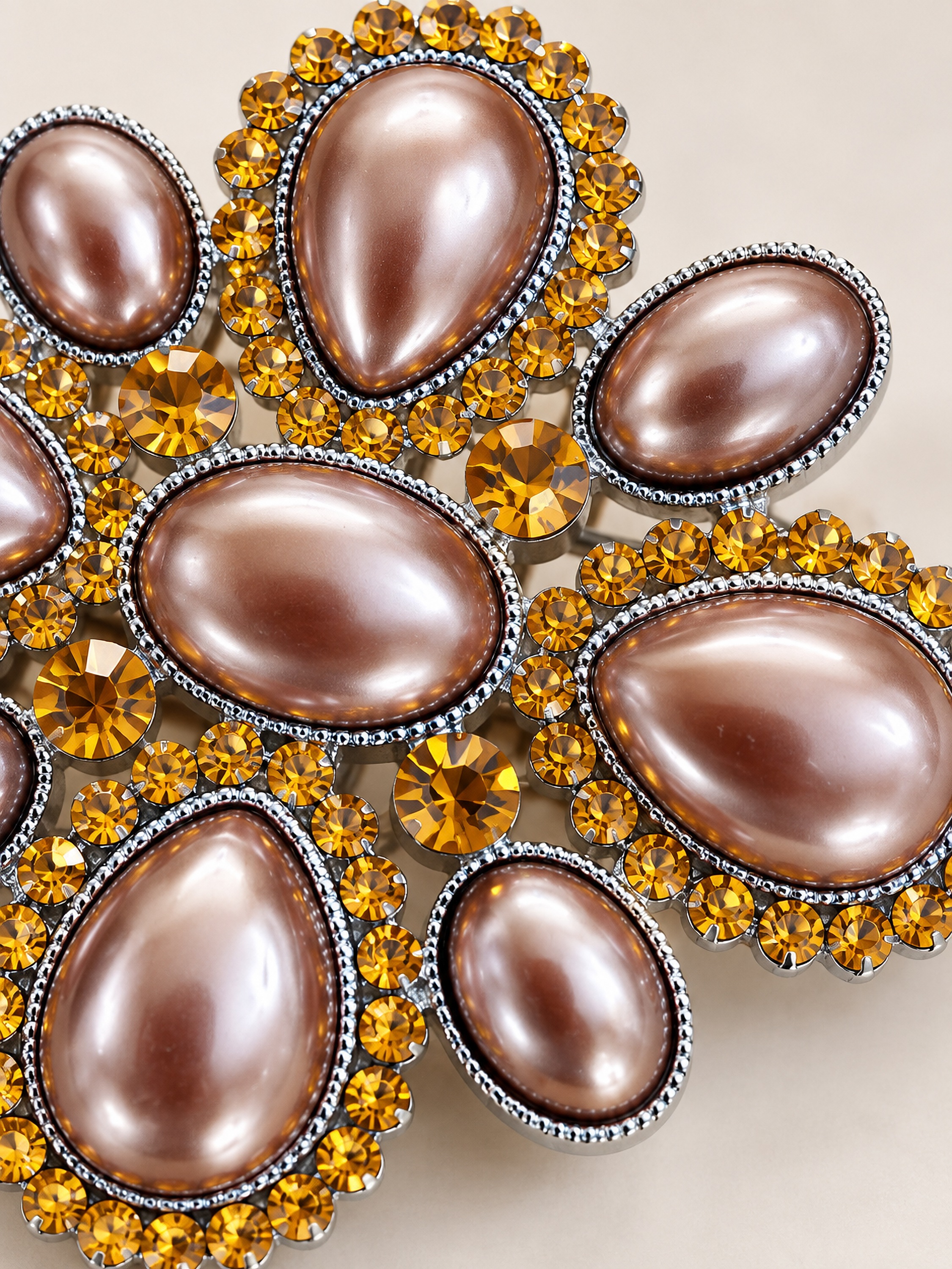 COLLEZIONE ALESSANDRO Brosche »Topaz« ()  braune Brosche mit topaz Strass