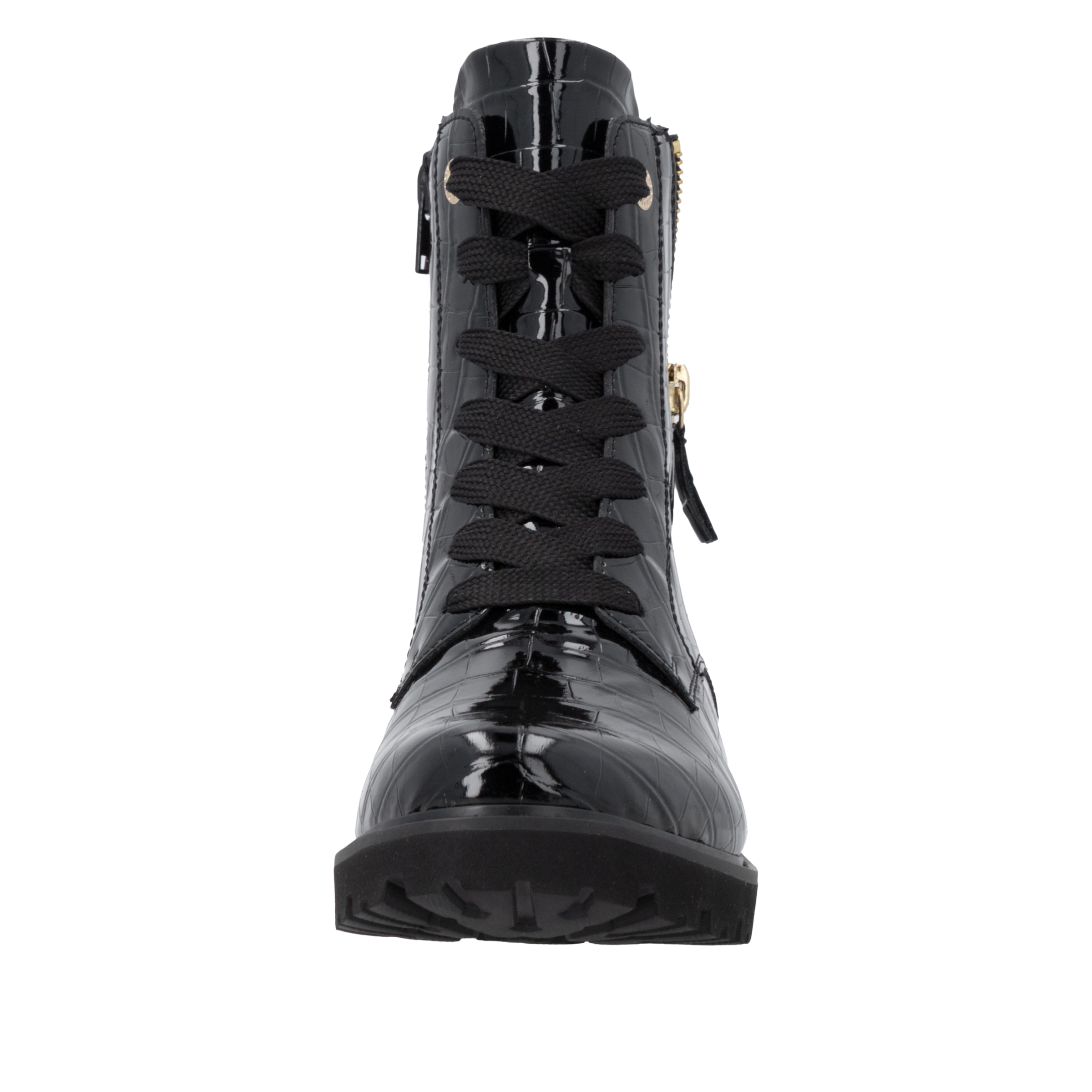 Remonte Schnürstiefelette  Schnürstiefelette in Kroko-Lackoptik mit Innenreißverschluss