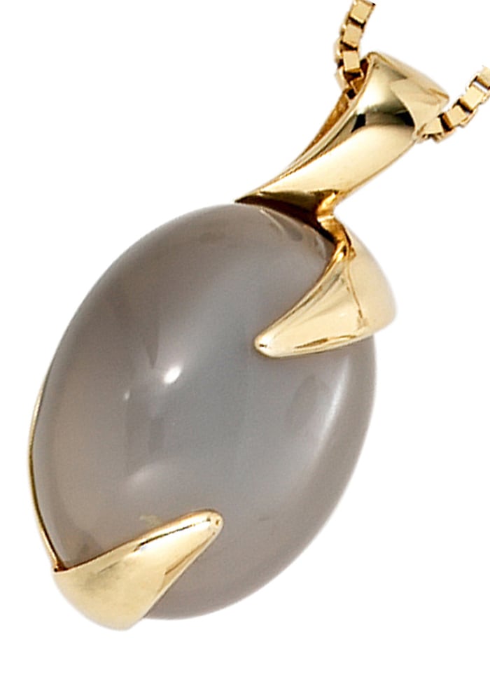 JOBO Kettenanhänger »Anhänger Goldanhänger oval 23 mm«  585 Gold mit Mondstein