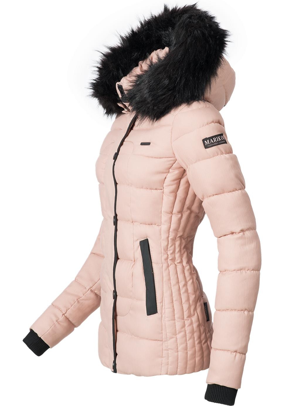 Marikoo Steppjacke "Unique" mit Kapuze modische Winterjacke mit Kunstpelz-K günstig online kaufen