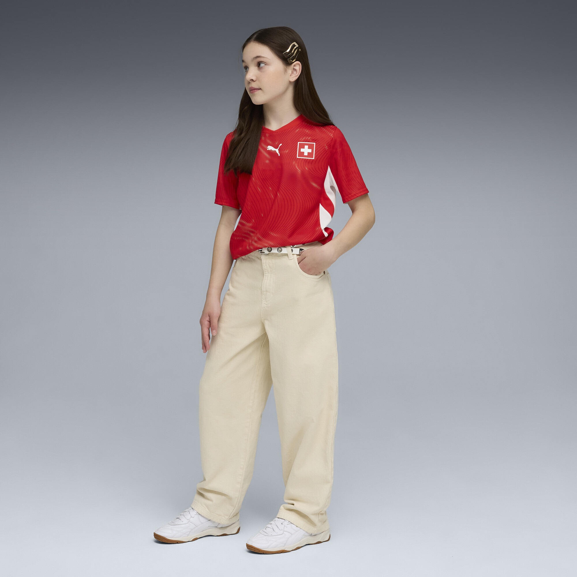 Puma Schweiz 2026 Heimtrikot Jugendliche Rot Weiß 140 4