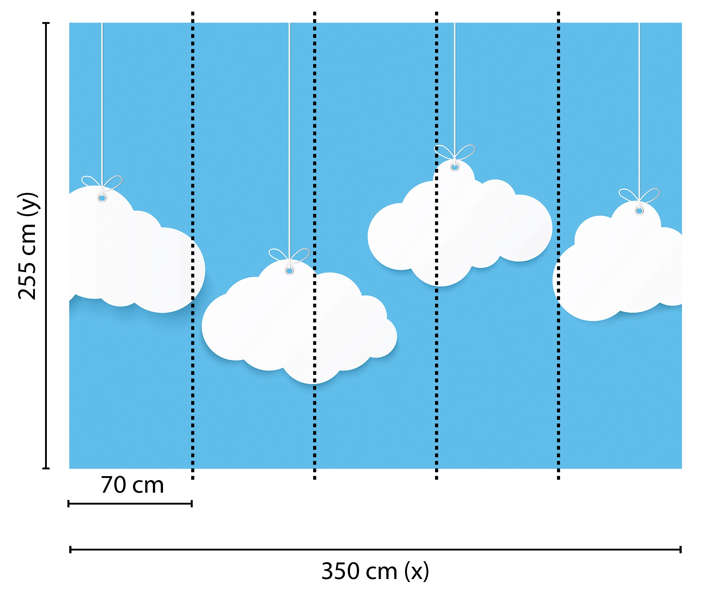 living walls Fototapete »Designwalls Clouds 1«, Vlies, Wand, Schräge, Decke