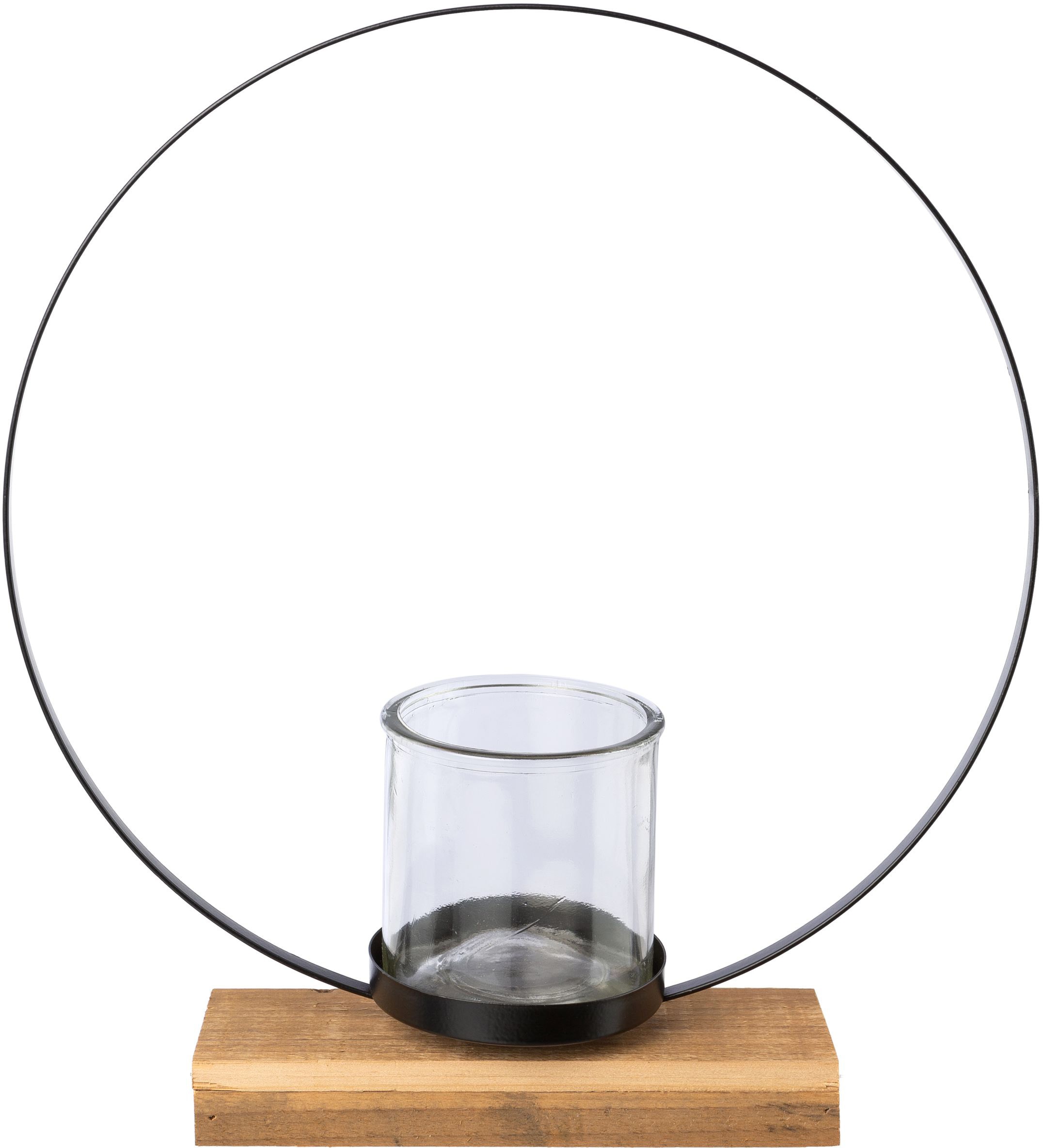 Creativ deco Teelichthalter auf edlem Holzfuß, Höhe ca. 39 cm günstig online kaufen