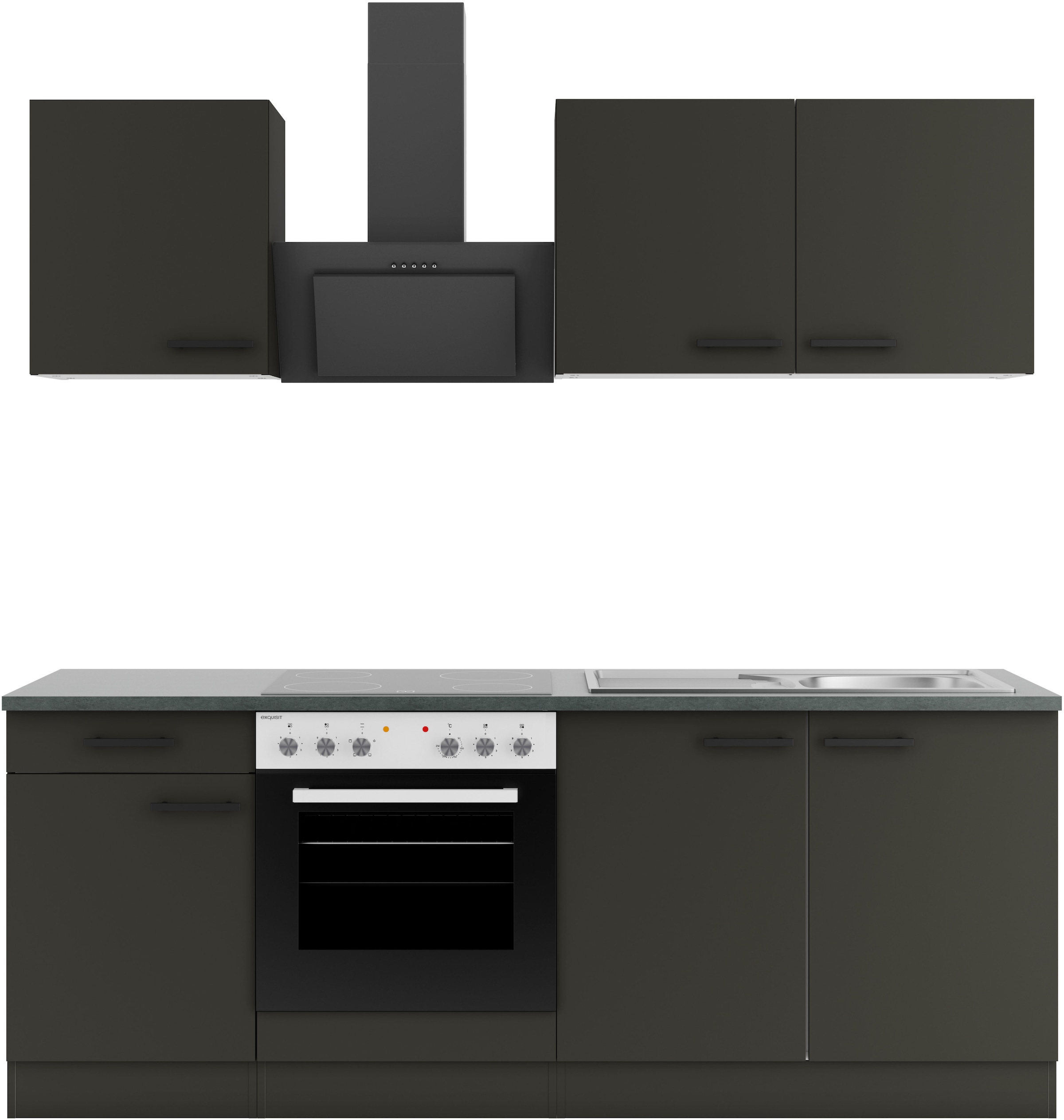 OPTIFIT Küchenzeile "Palma" Breite 210 cm, wahlweise mit E-Geräten, seitenv günstig online kaufen