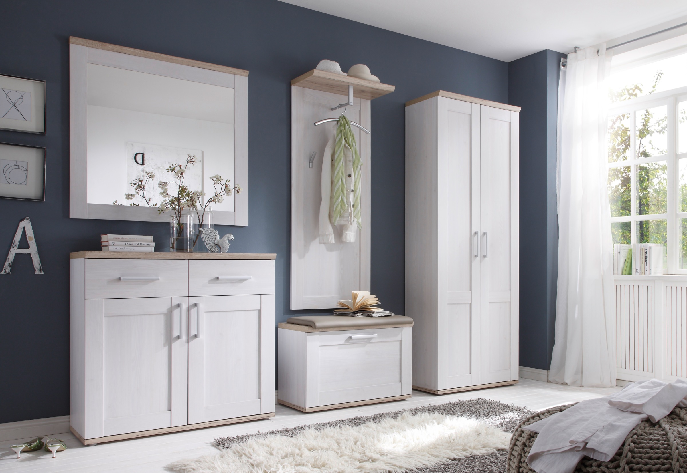 HBZ Garderobenschrank "Romance im Landhausstil, BxHxT 76x201x39 cm" 1 Stk. günstig online kaufen