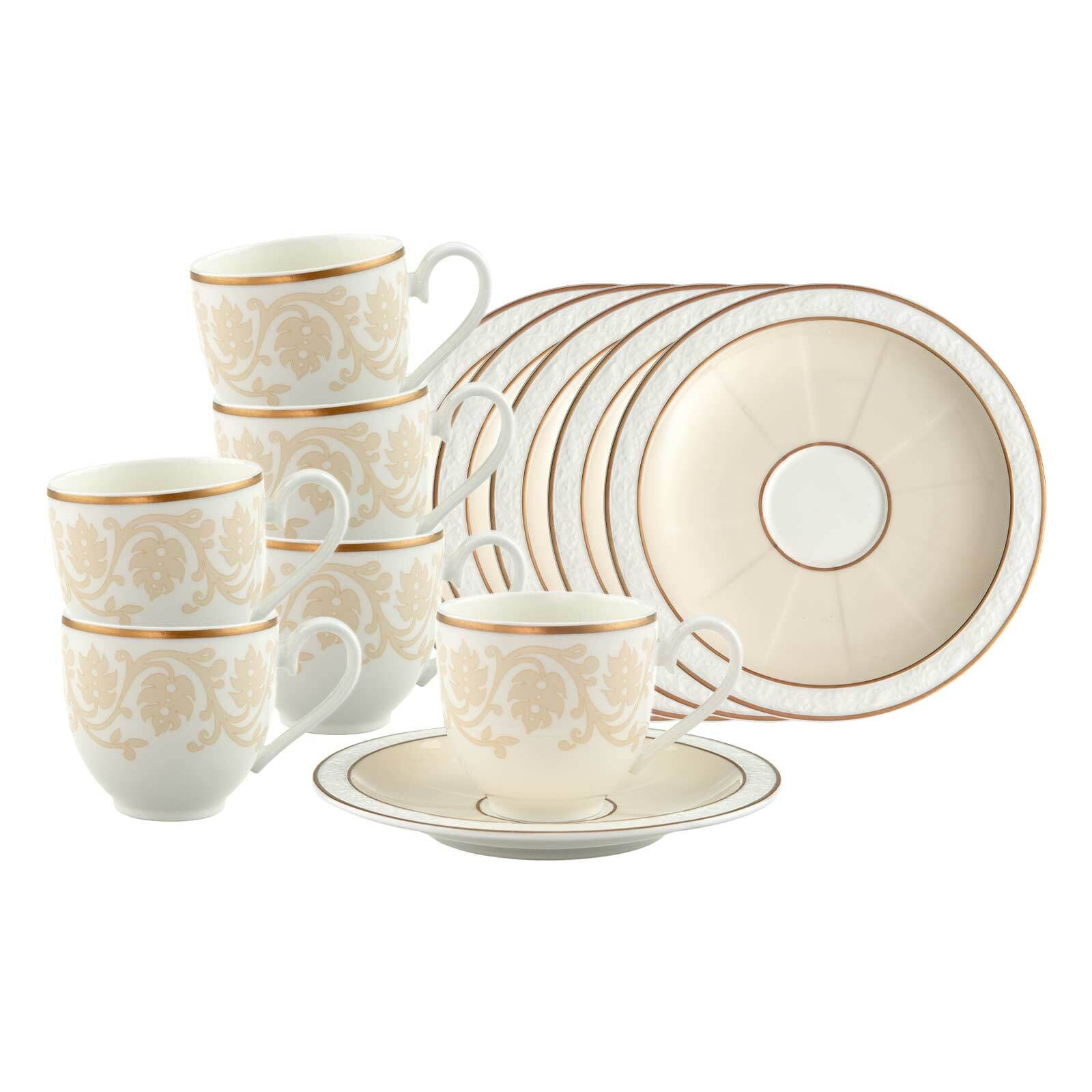 Villeroy & Boch Tasse "Espressotassen mit Untertassen Ivoire 70 ml 6er Set günstig online kaufen