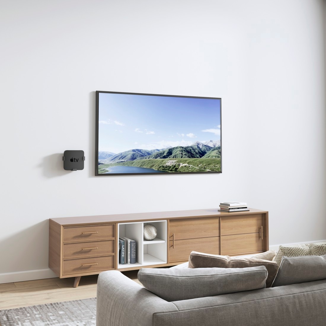Hama TV-Wandhalterung »Wandhalterung für Apple TV HD (4. Gen.) Apple TV HD 4K (1./2./3. Gen.)«, magnetisch, flach, Farbe Schwarz, mit Montagezubehör, Fernseher