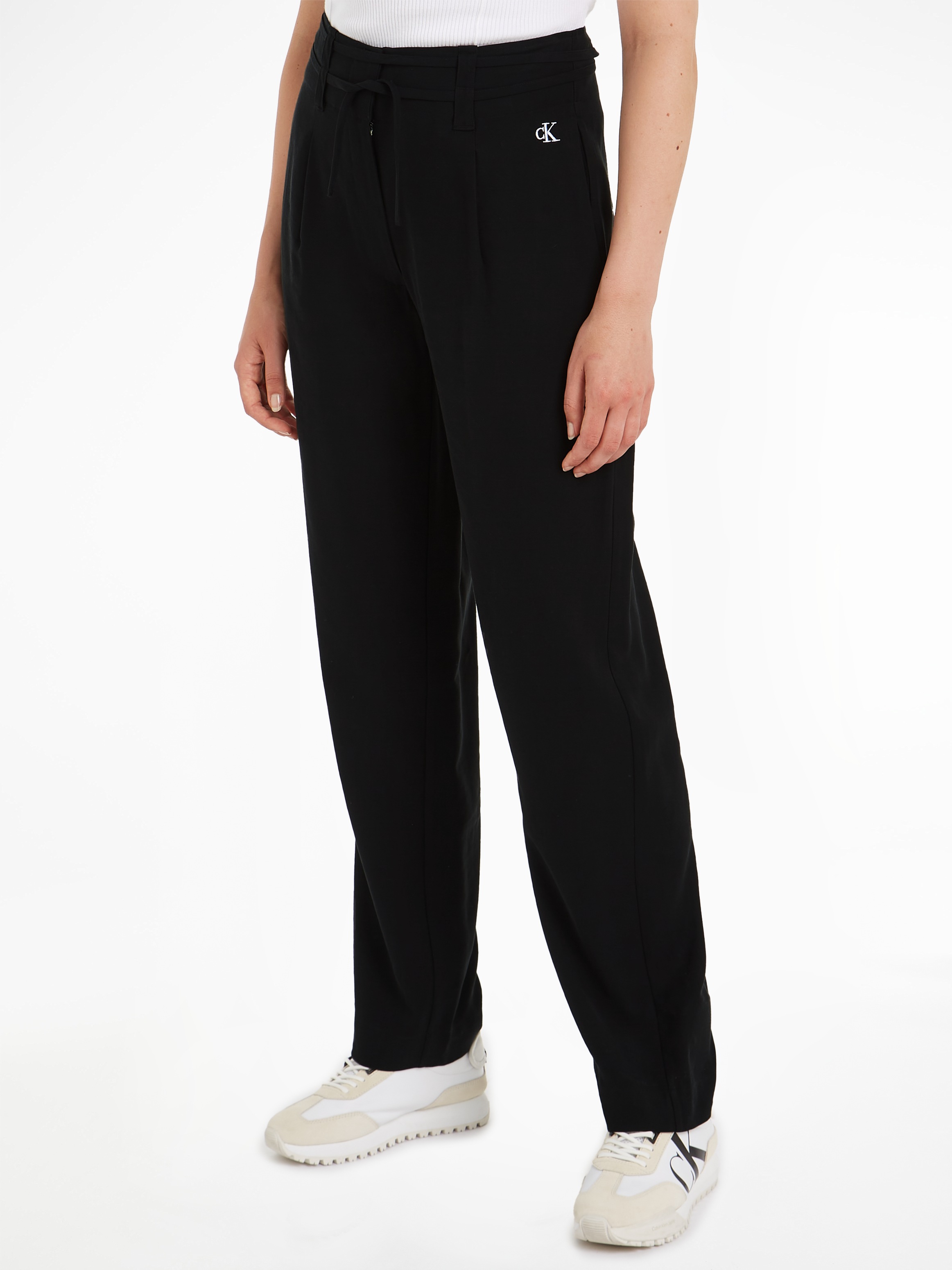 Calvin Klein Jeans Webhose "WAIST TIES TAPERED TWILL PANT", mit Logomarkenlabel