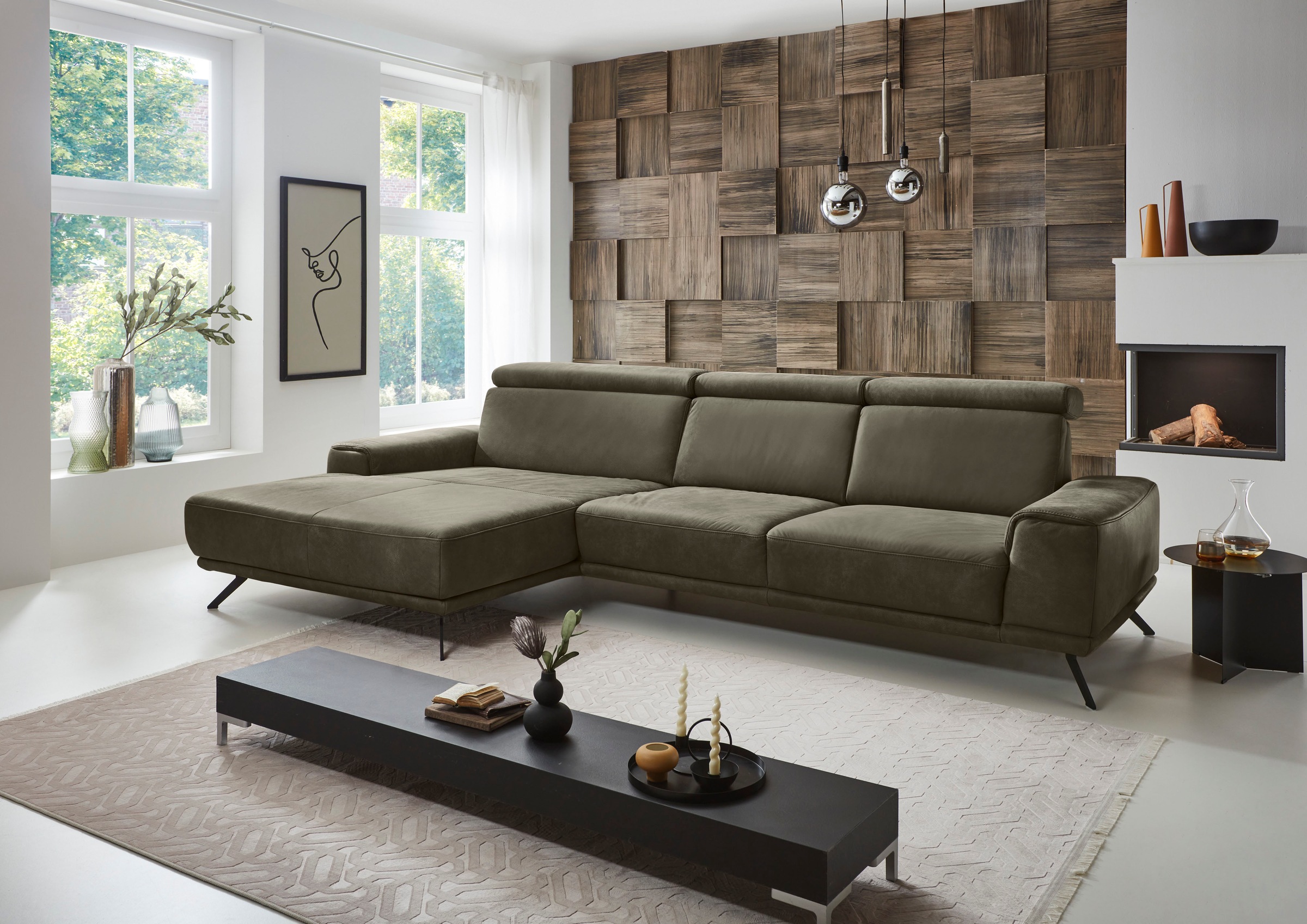 Die PlanBar Ecksofa »PN-EM22041 L-Form«, wahlweise motorisches Canape oder Sitztiefenverstellung
