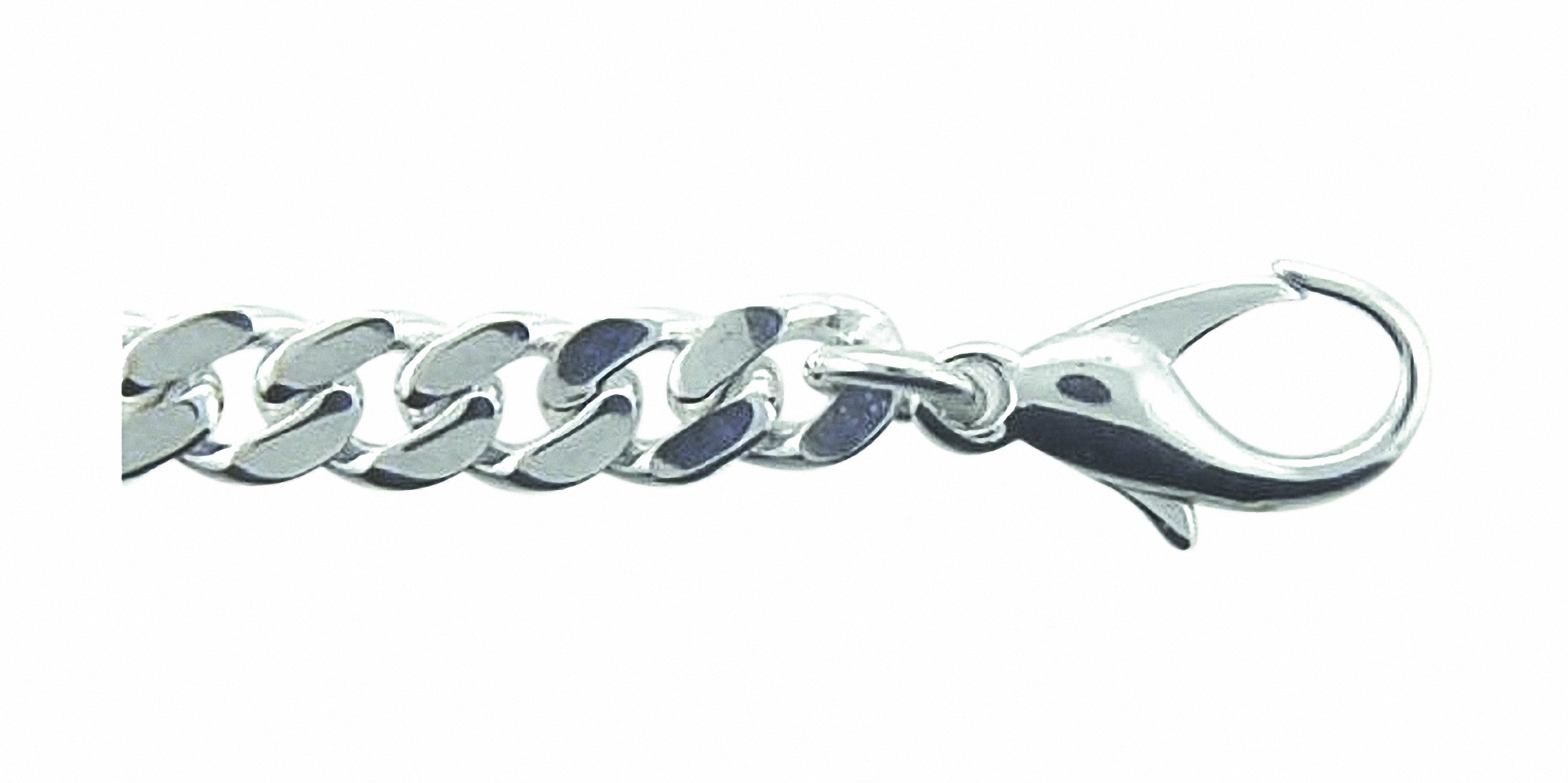 Adelia's 925 Sterling Silver Flat Curb Chain Necklace Silver 50 cm 6 mm