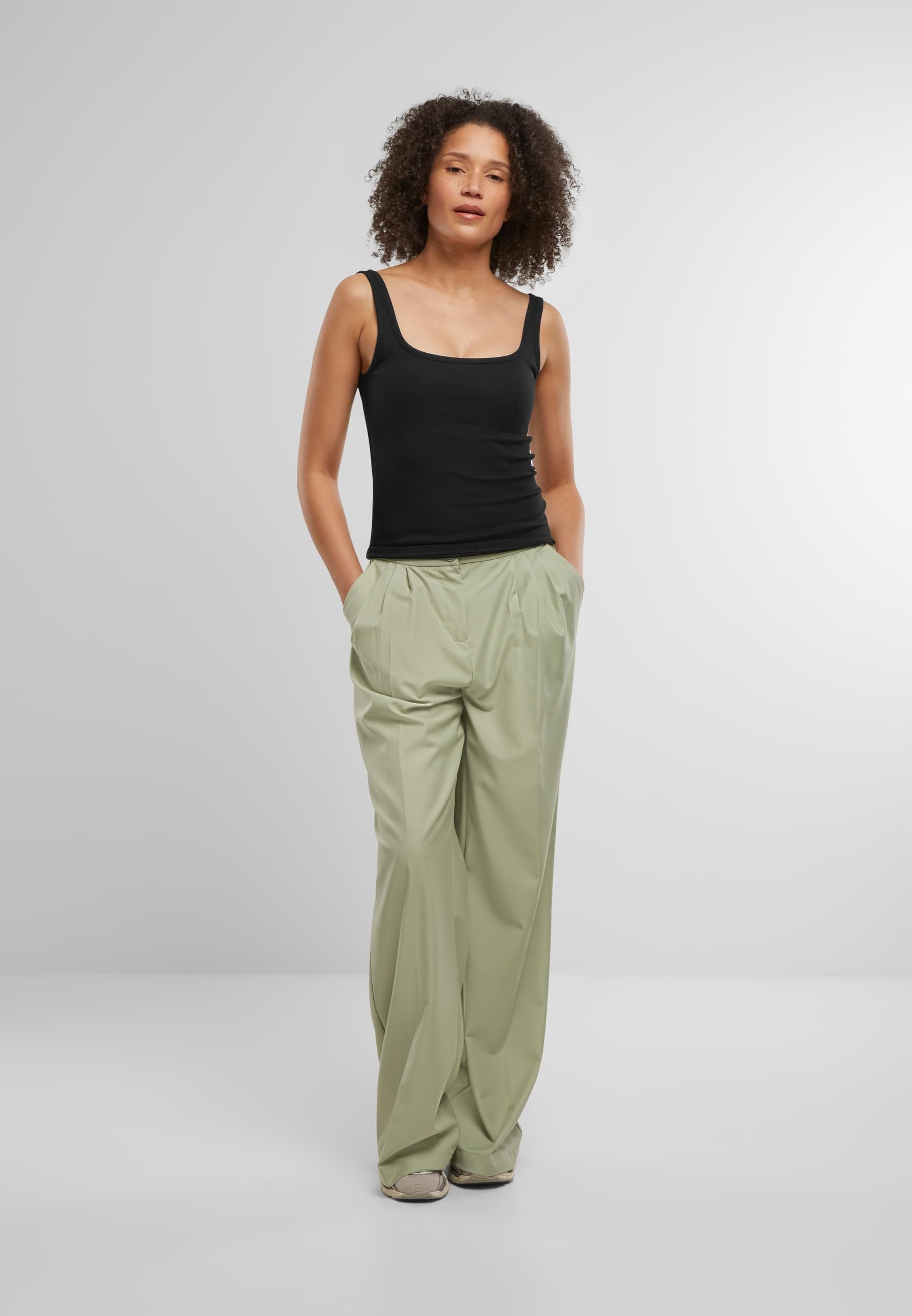 URBAN CLASSICS Muskelshirt »Urban Classics Ladies Wide Neck Rib Top 2-Pack«, (1 tlg.)