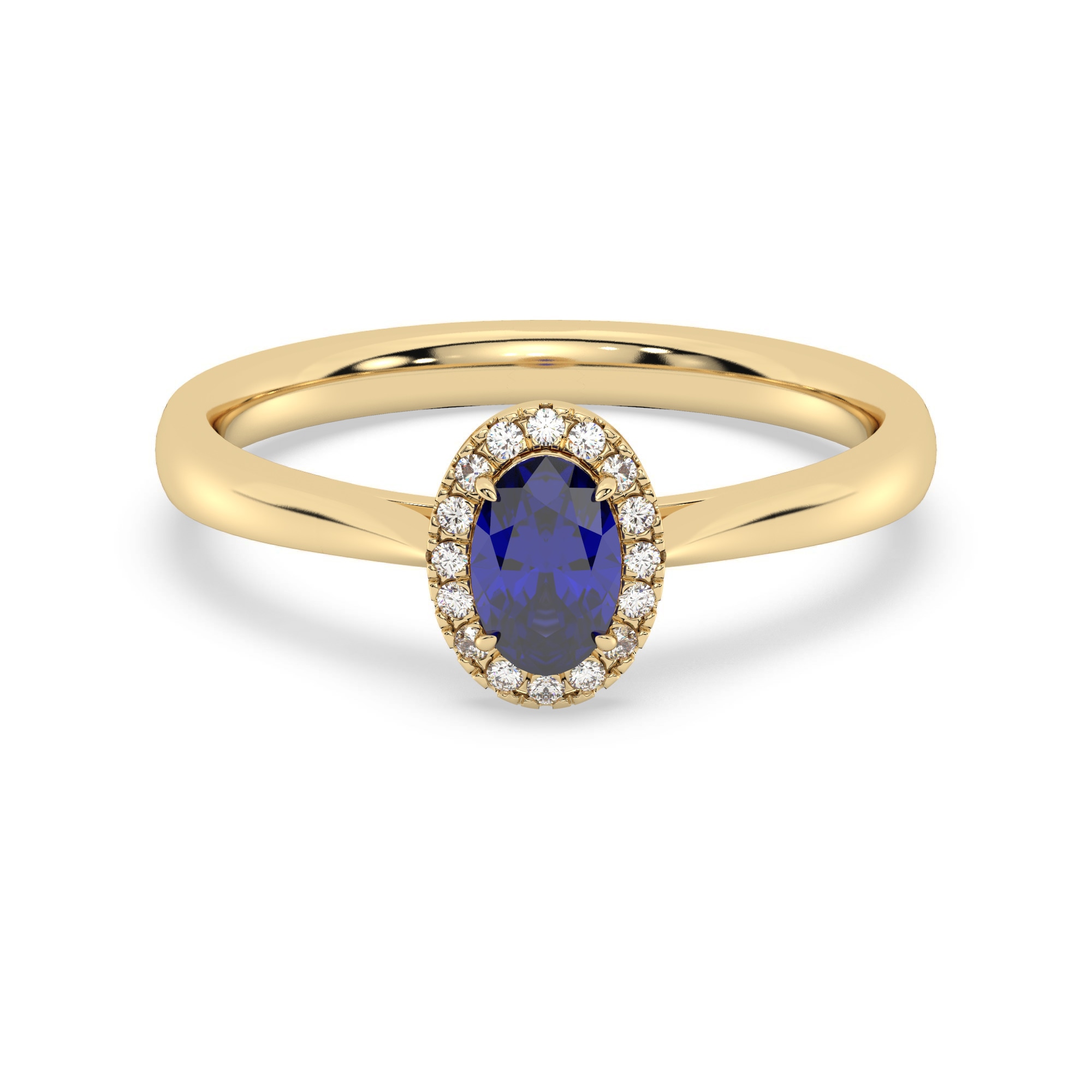 Fingerring »585 Gelbgold mit Diamant und Saphir«