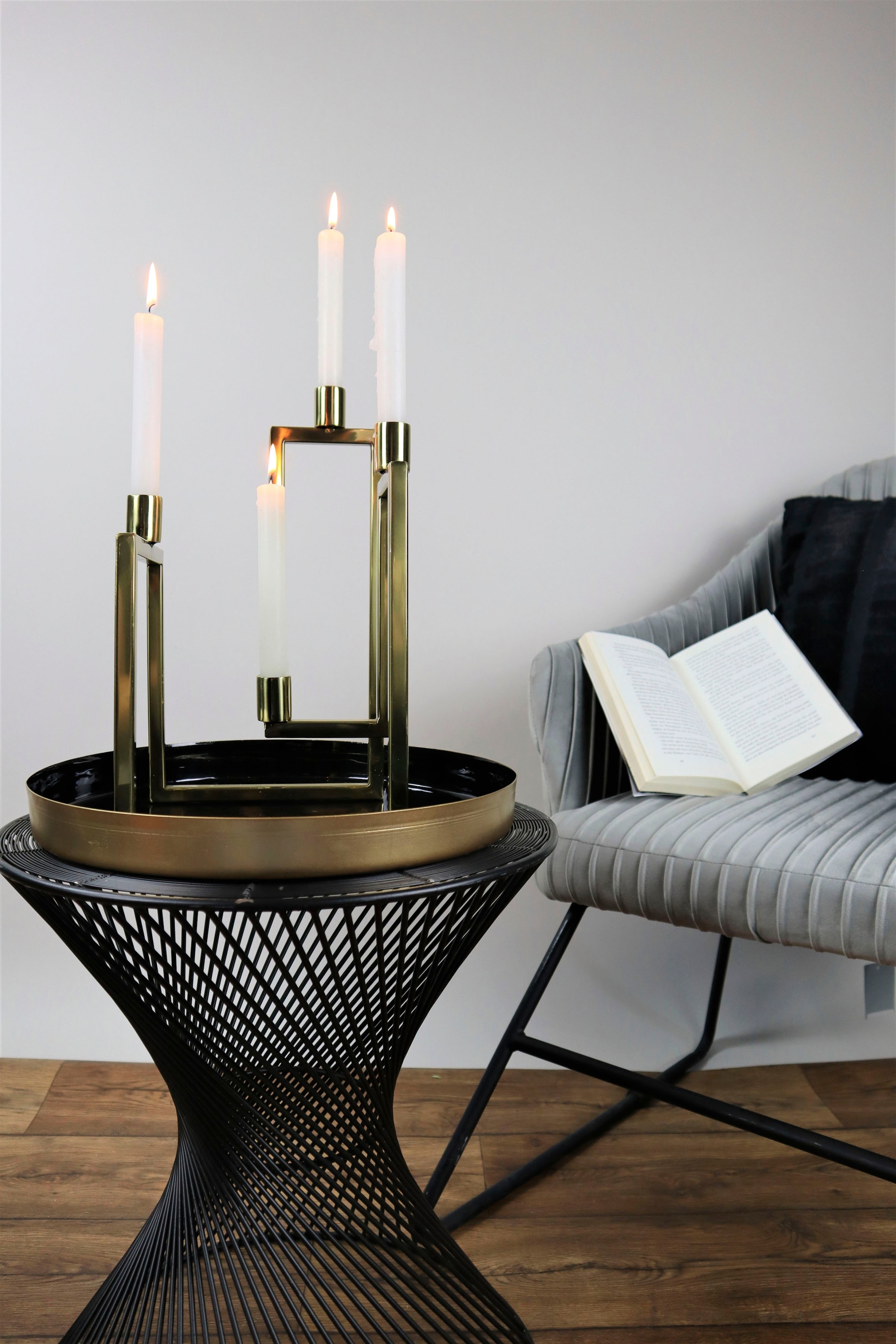 AM Design Kerzenständer BAUR 4 | -flammig, Adventsleuchter Stabkerzenhalter, »aus (1 Edelstahl«, St.)