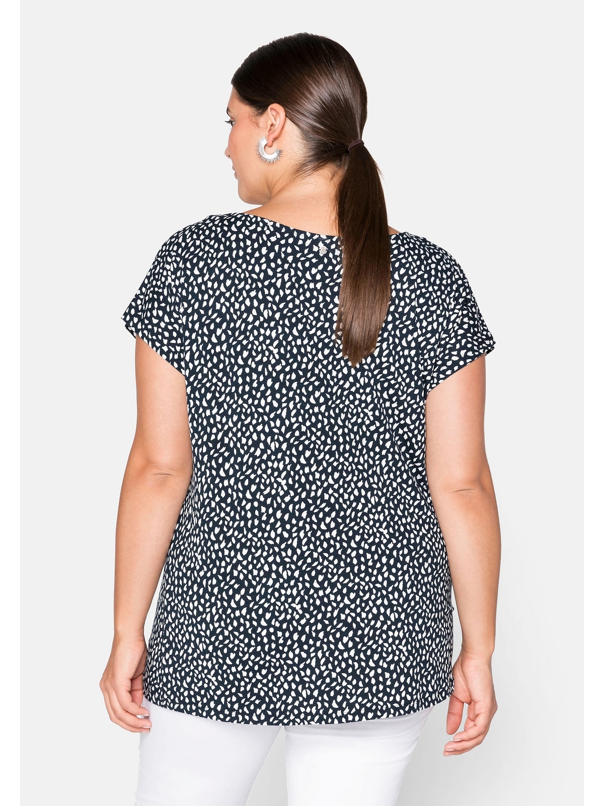 Sheego T-Shirt »Große Größen«, mit Alloverdruck und gelegten Falten für  kaufen | BAUR | V-Shirts