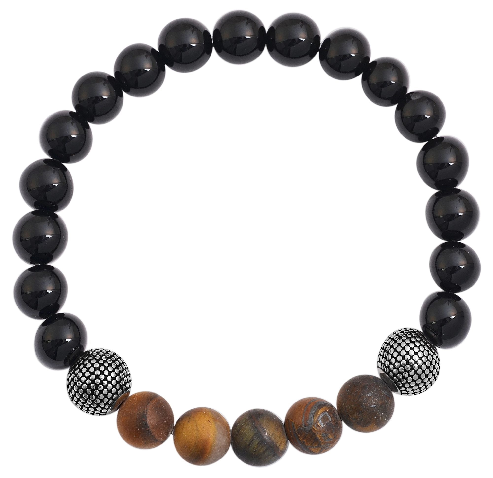 Adelia´s Gliederarmband »Armband – Kugelarmband aus Edelstahl mit Onyx 19 cm« Geschenkidee: zeitlos und vielseitig