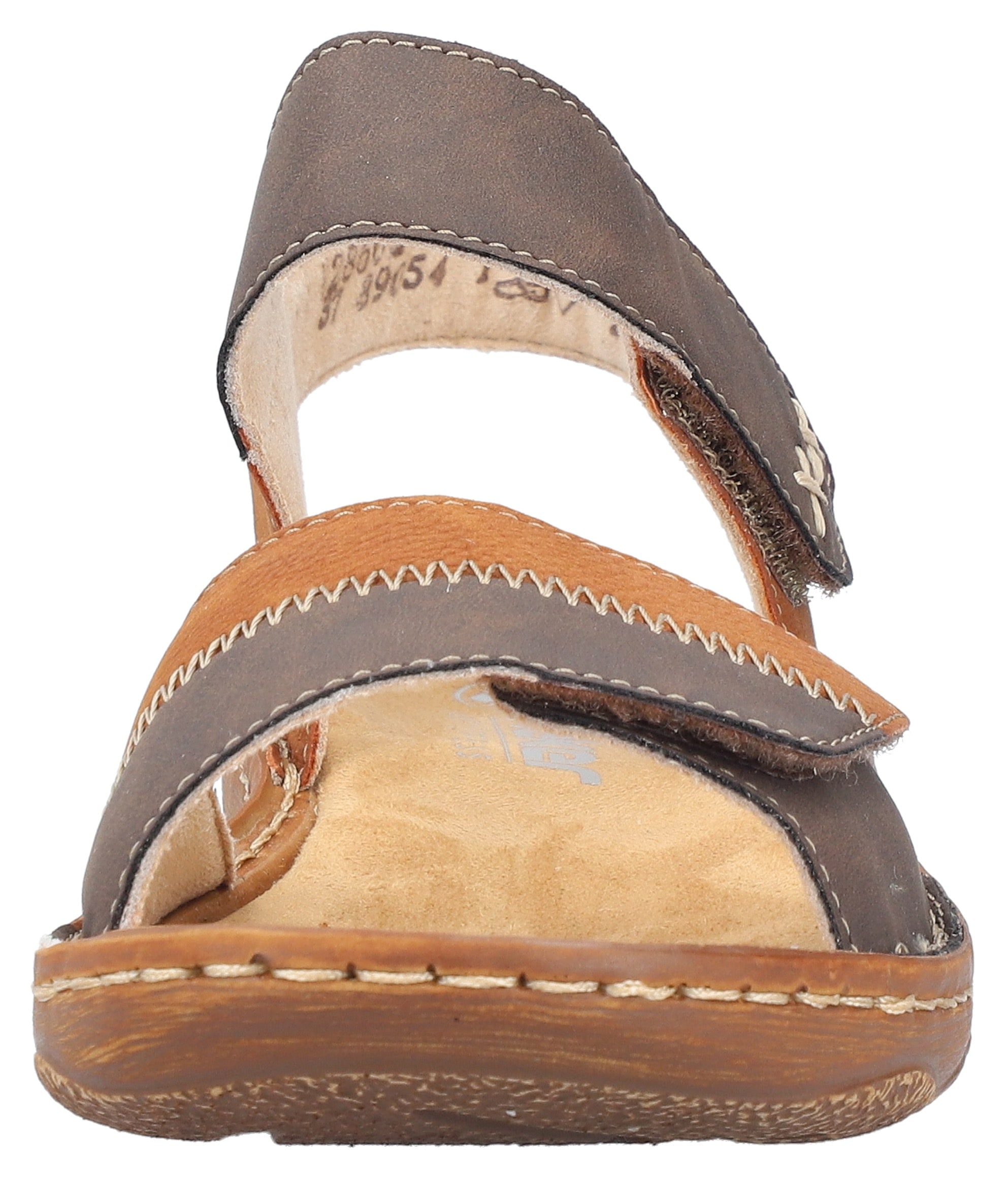 Rieker Sandale, Riemchensandale, Sommerschuh, Sandalette, Klettschuh mit Keilabsatz