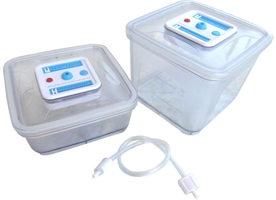 GASTROBACK Vakuumbehälter "46111", weiß, Lebensmittelaufbewahrungsbehälter, mit Datum und Codierungsanzeige