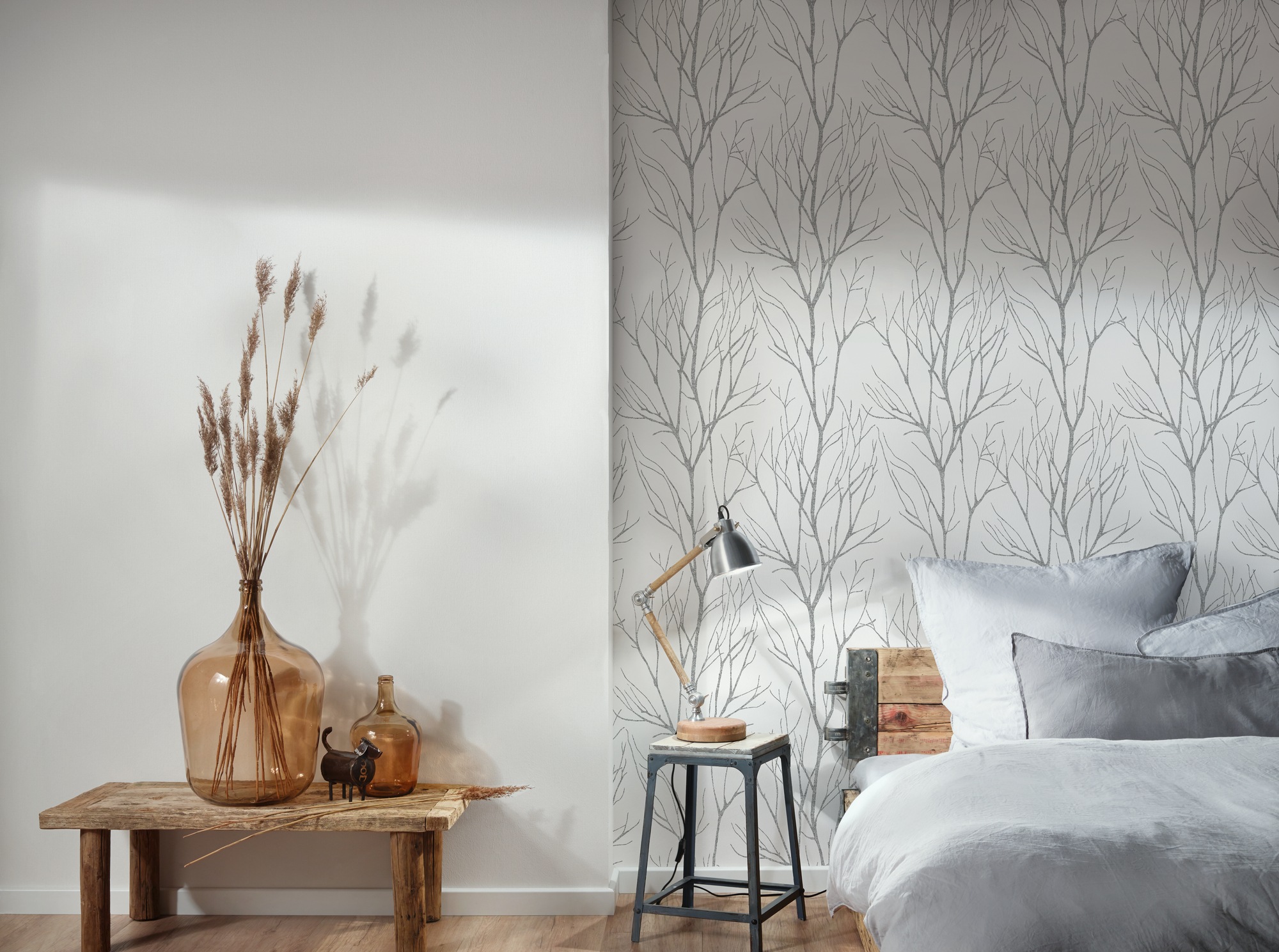 A.S. Création Vliestapete »Attractive 2 Tapete Äste«, matt-gemustert-neutral, Waldtapete Äste Baumtapete strukturiert Tapeten Flur Design Wandtapete