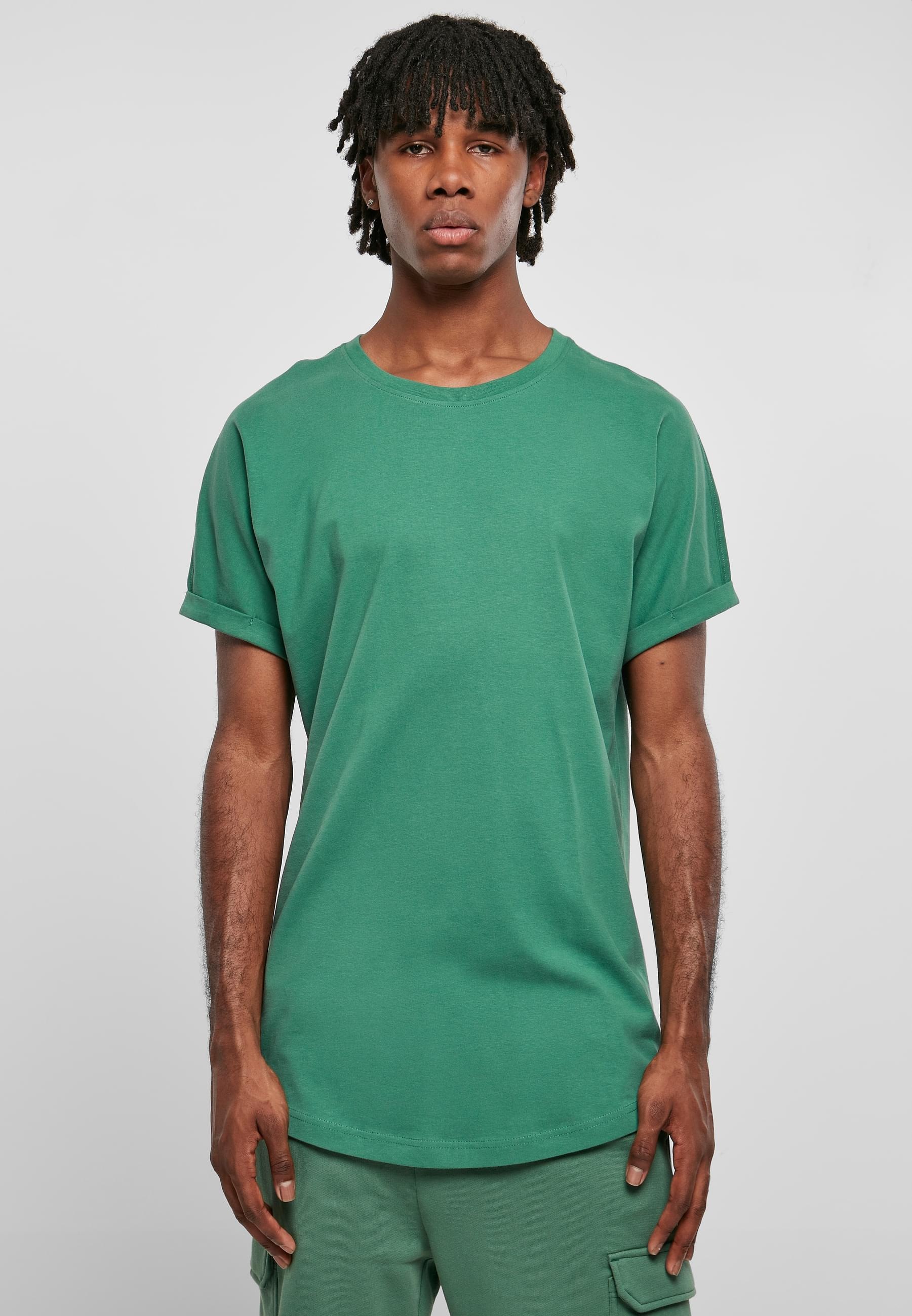 URBAN CLASSICS T-Shirt »Urban Classics Herren Long Shaped Turnup Tee«, (1 tlg.)