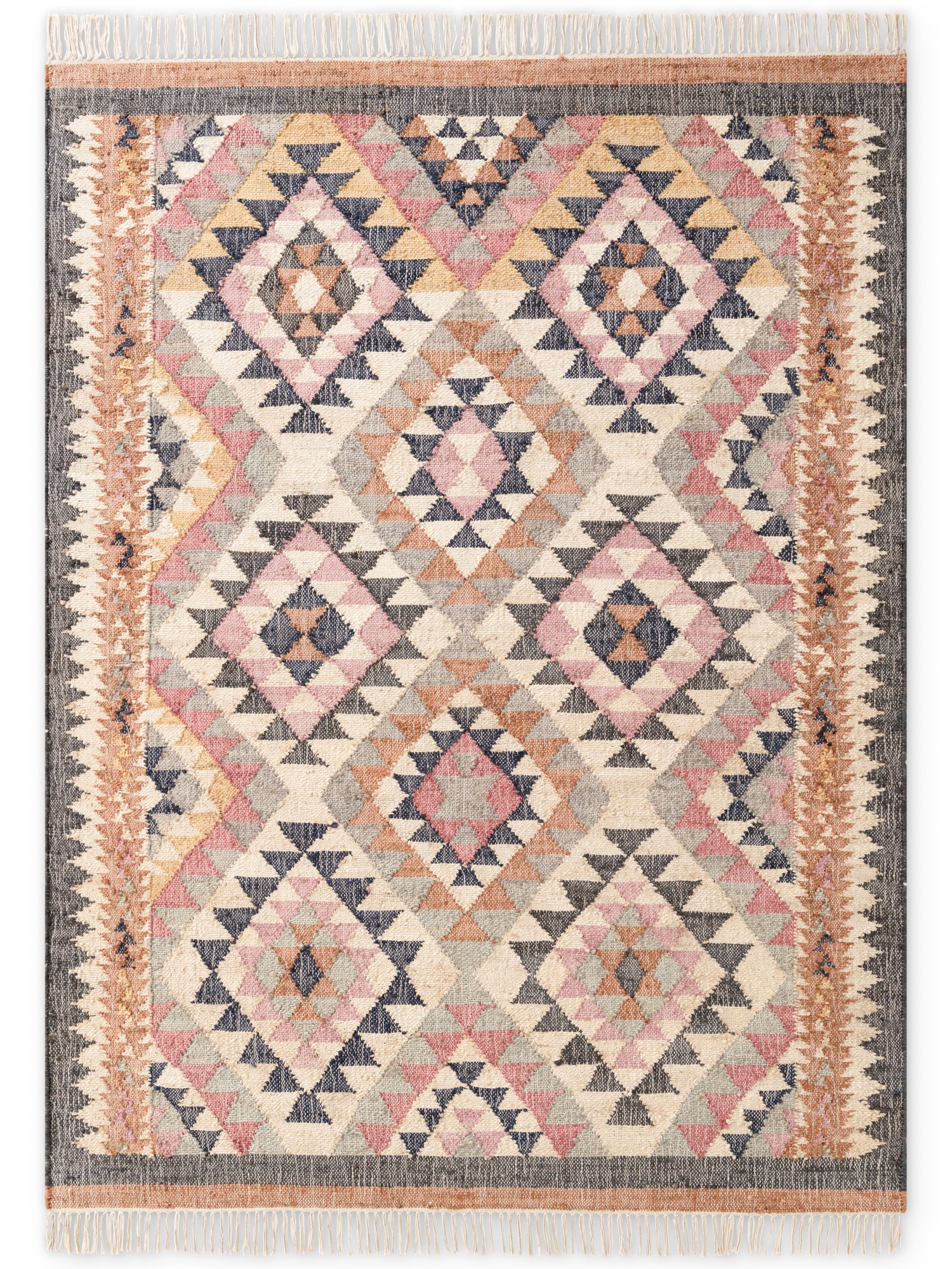 Teppich ELLE DECORATION "Kelim Parsa", creme multifarben, B:160cm H:3mm L:230cm, Baumwolle, Jute, Teppiche, Teppich, Jute, Baumwolle, Natur, Handgewebt, Kelim, orientalisch, Boho 3