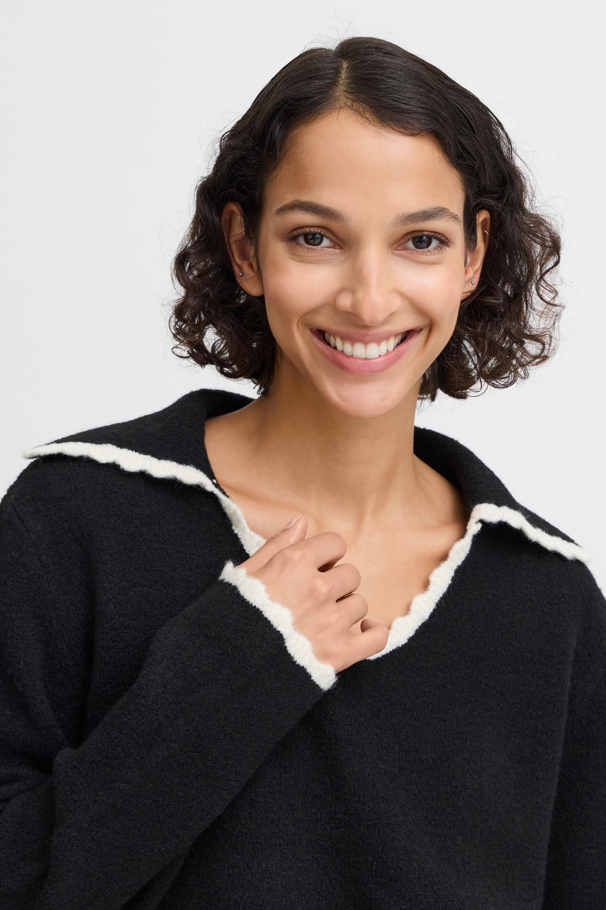 b.young Strickpullover »Strickpullover BYNINNA W. COLLAR -«