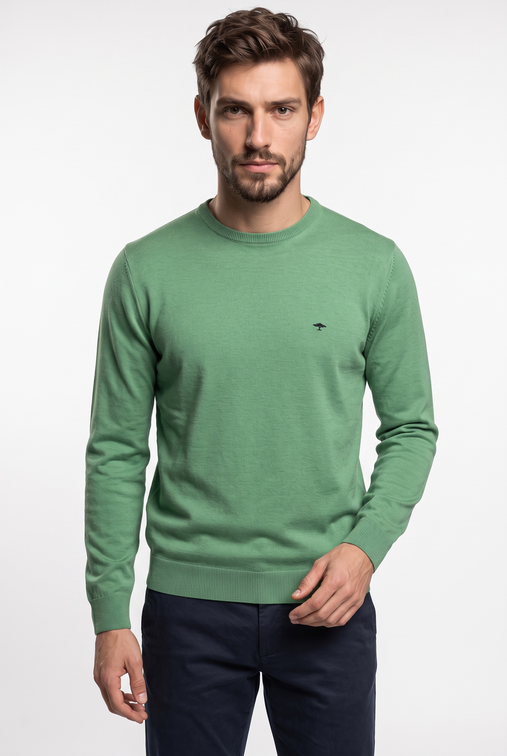 FYNCH-HATTON Strickpullover mit Stickerei auf der Brust