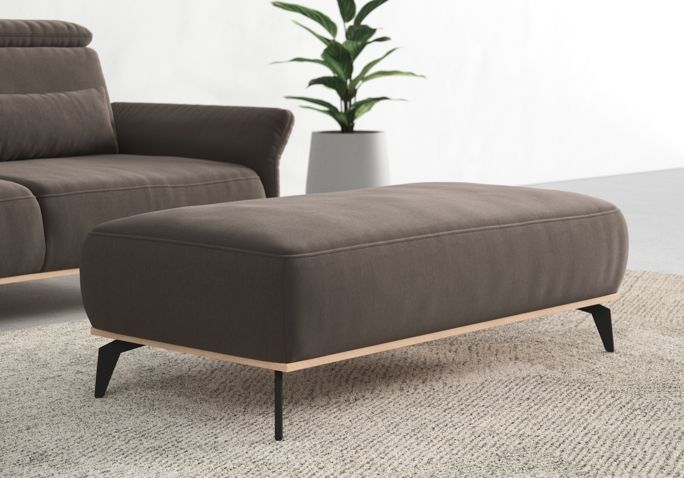 Home affaire Polsterhocker "Fjord" Mit einem Holzrahmen in Buche massiv eic günstig online kaufen