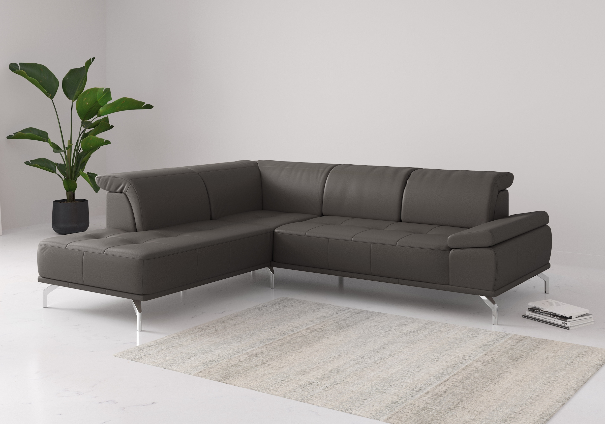 OTTO home Ecksofa "Caluna" Inkl.Sitztiefenverstellung, wahlweise mit Kopf- und Armteilverstellung