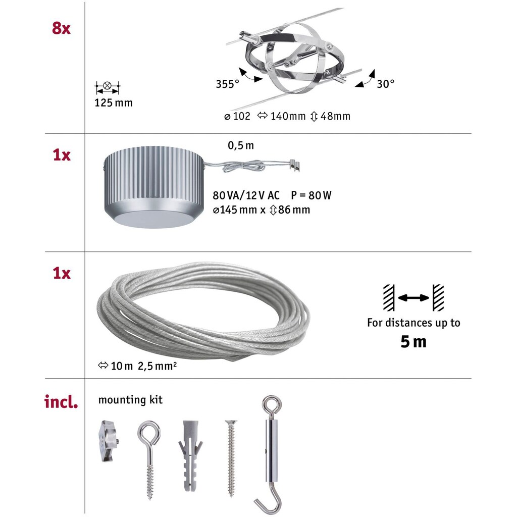 Paulmann LED Deckenleuchte »Cardan«, 8 flammig-flammig