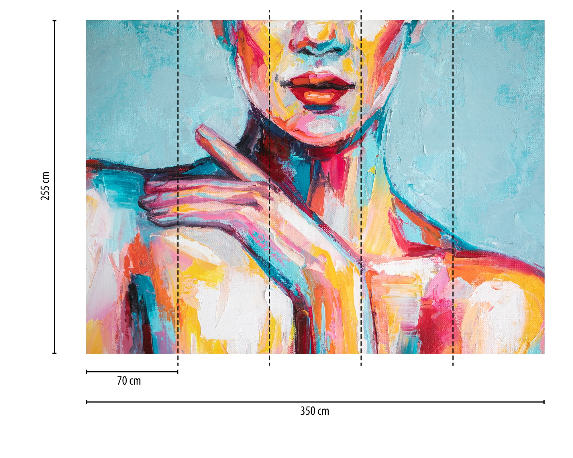 Thumbnail - A.S. Création Vliestapete "Fototapete Portrait bunt Türkis Rot modern" matt strukturiert