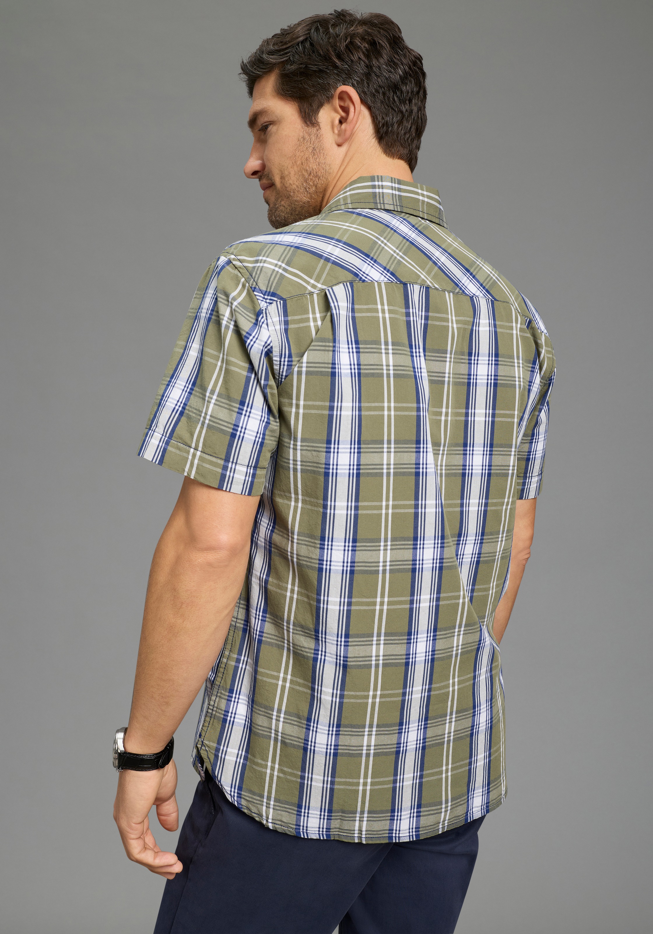 Mans World Karohemd Kurzarm, für Casualmode, Basic, Frühling und Sommer, au günstig online kaufen