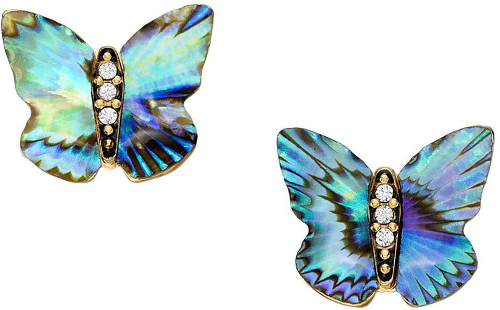 Fossil Paar Ohrstecker »Schmuck Edelstahl Ohrringe Sutton Schmetterling, JF04813710«, mit Glasstein - mit Abalone-Perlmutt