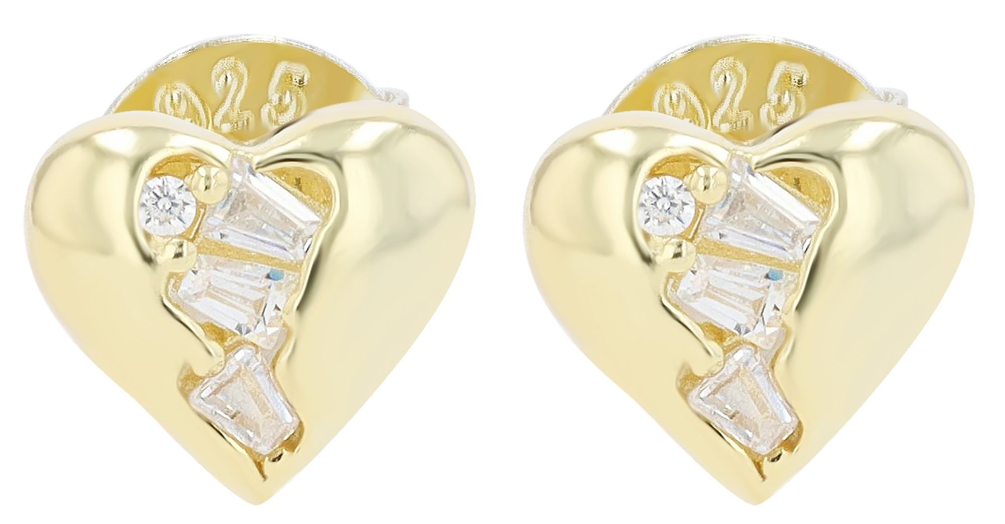 Paar Ohrhänger ADELIA´S "Damen Ohrringe – Ohrstecker aus 925 Silber mit Zirkonia", Damen, Gr. Damen, Silber 925 (Sterlingsilber), gold, Ohrringe, Schöne Geschenkidee zum Weihnachten 2
