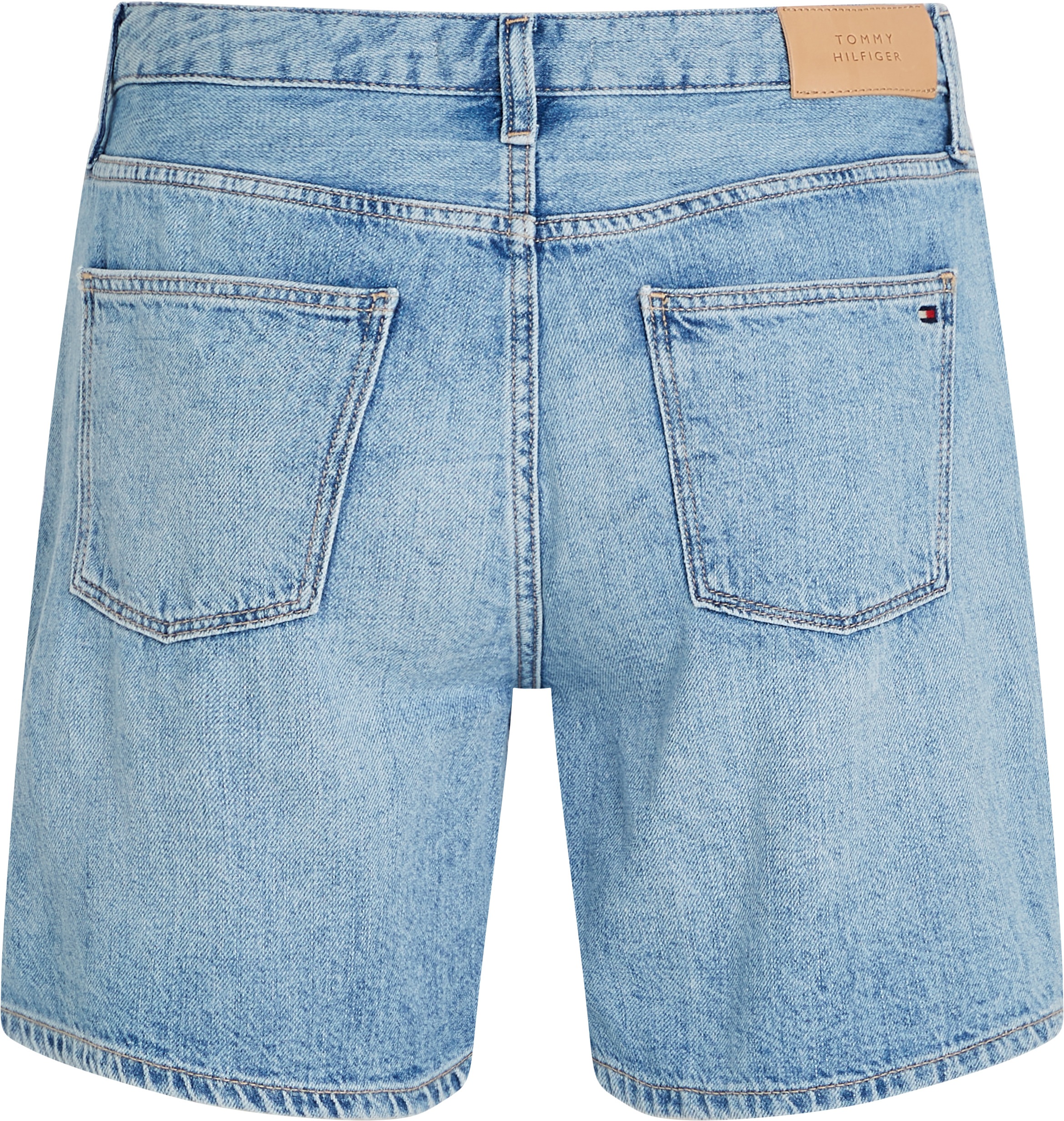 Tommy Hilfiger Shorts »DNM STRAIGHT SHORT RW SIA«, mit leichter Waschung, Logo-Bage