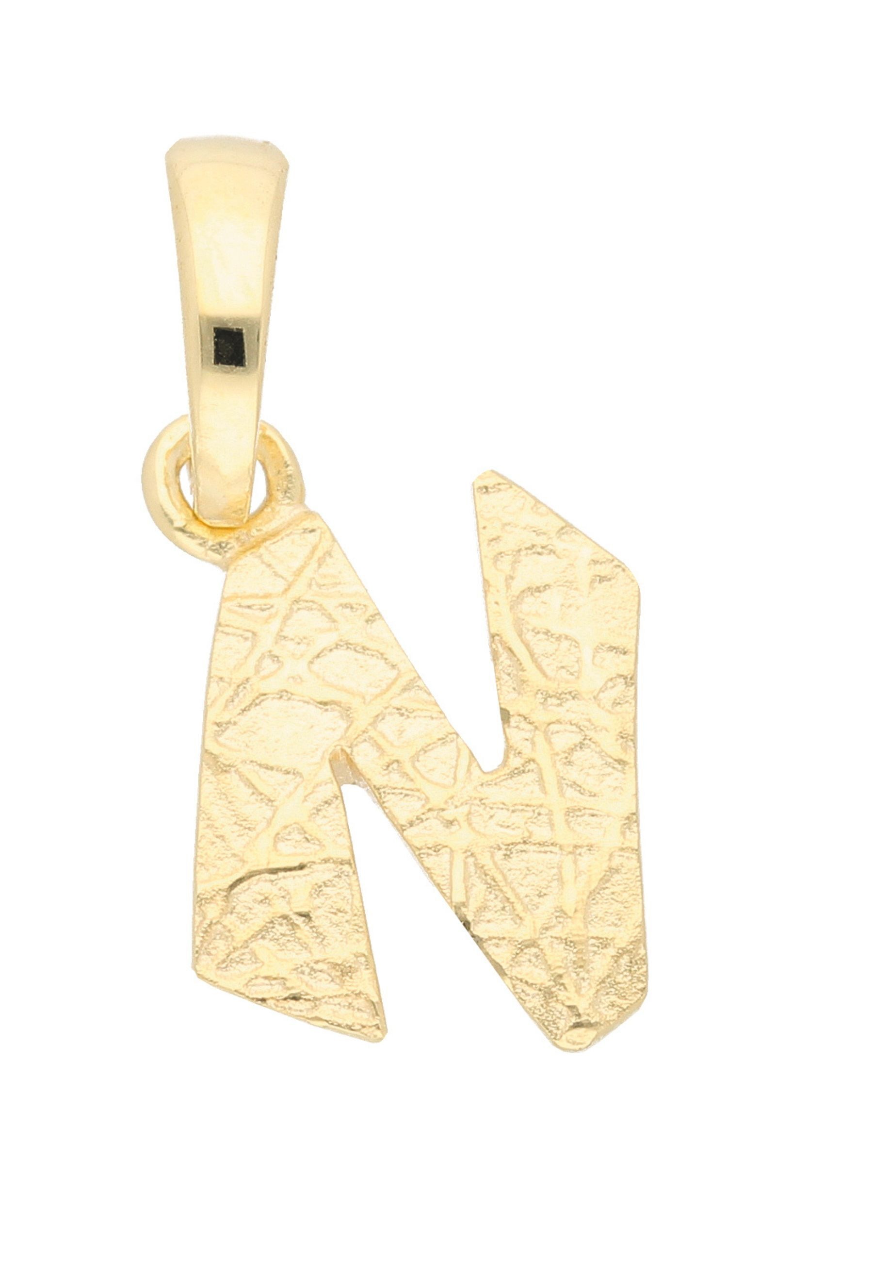 ADELIA ́S Damen Buchstabenanhänger "Damen & Herren 333 Gold Buchstabenanhänger N", Gold, gold, Gold, Schmuckanhänger, für Damen & Herren