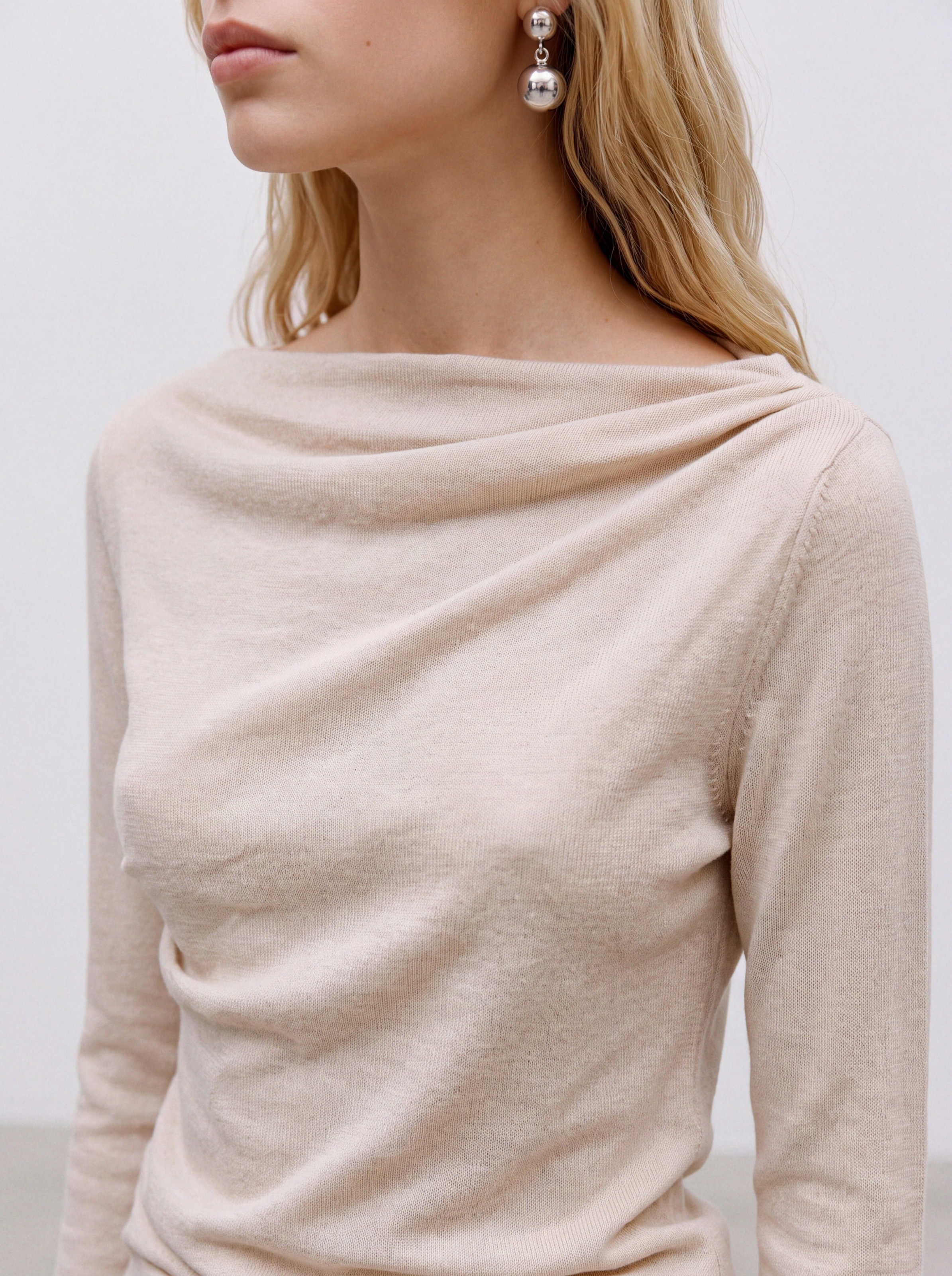 Vero Moda Strickpullover »VMSOFINE KNIT LS BOATNECK PULLOVER NOOS« Materialmix, regular fit