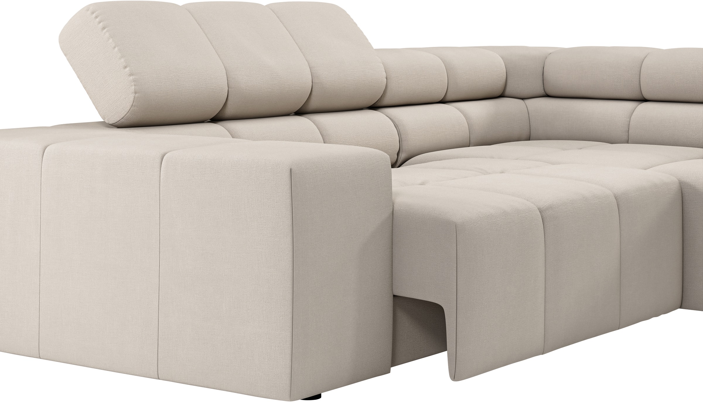 INOSIGN Ecksofa »Ancona, incl. Kopfteilverstellung + 3 Zierkissen, L-Form, bequem«, wahlweise motorische Sitztiefenverstellung, B/T(H: 249/215/70 cm