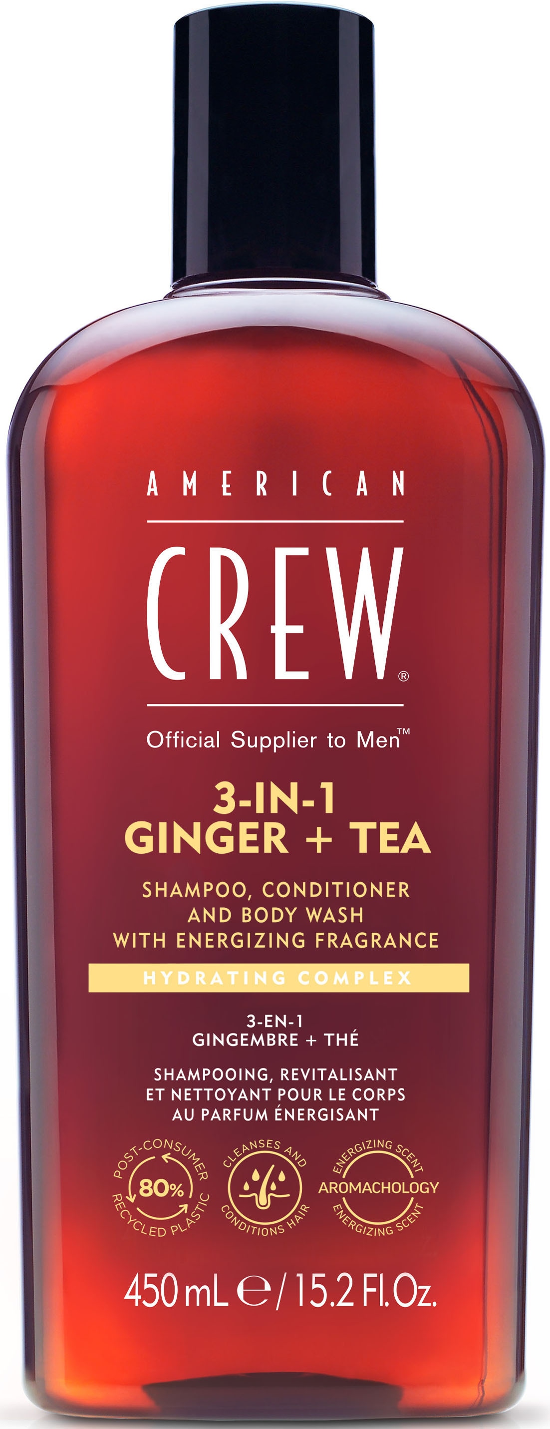 American Crew Haarshampoo »3In1 Ginger & Tea Shampoo, Conditioner & Body Wash 450 ml«, (1 tlg.)