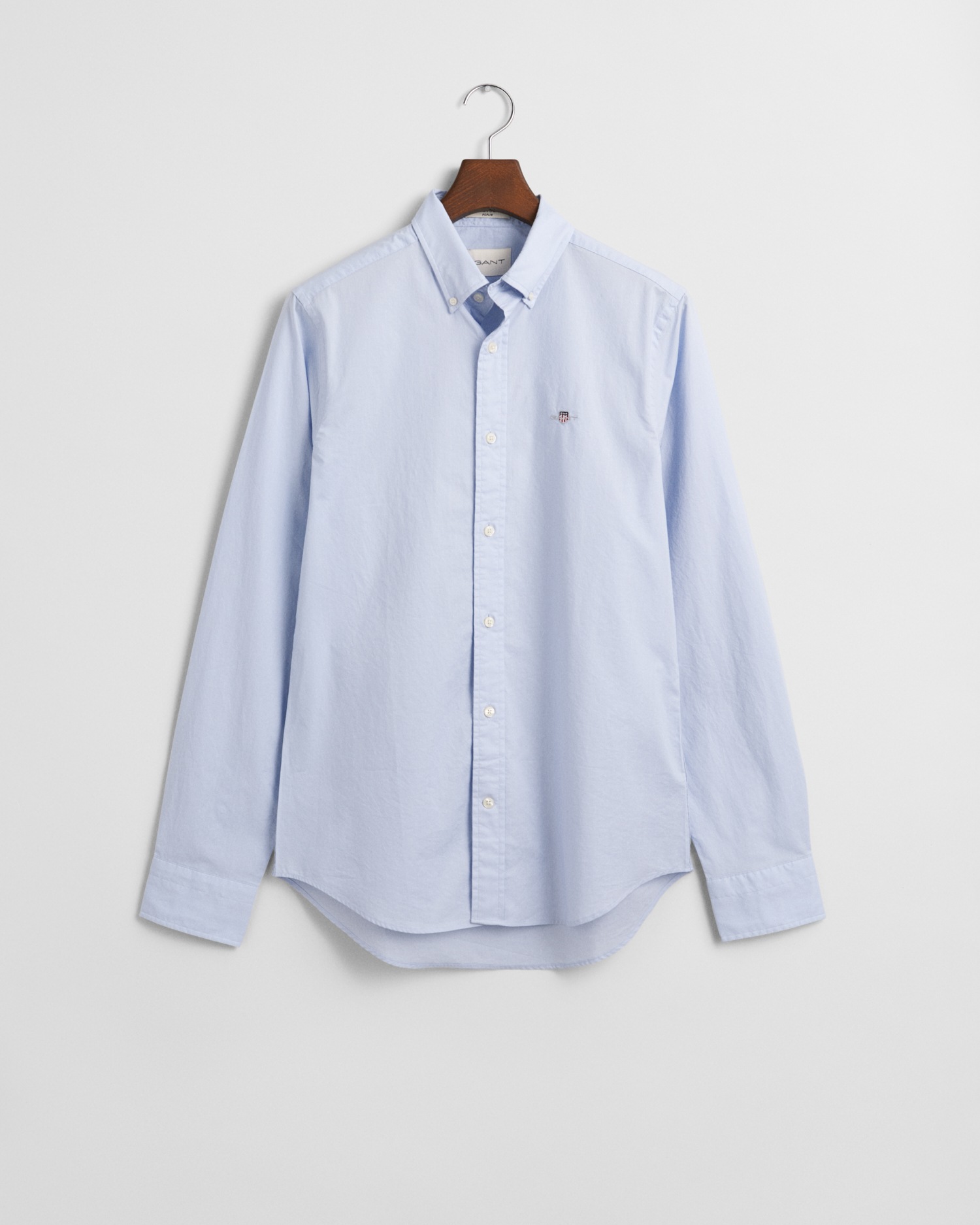 Gant Langarmhemd »Slim Fit Popeline Hemd leichte Baumwolle strapazierfähig pflegeleicht«, mit klassischer Logostickerei auf der Brust