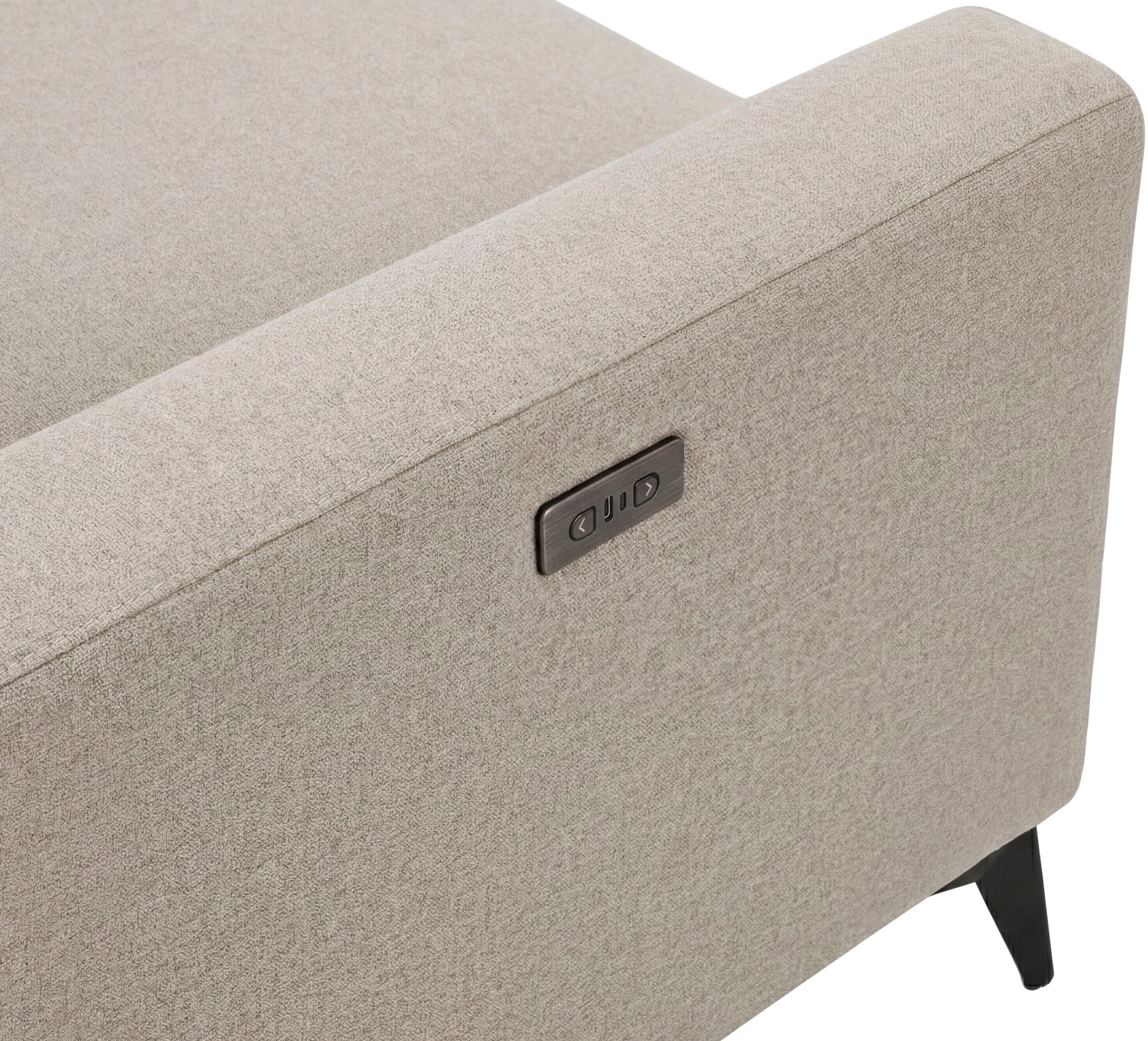 OTTO home Ecksofa »LEWII, L-Form, 225 cm - elektr. Schlafsofa und Sitztiefenverstellung« mit USB A/C-Anschluss. Federkern, verstellbaren Kopfstützen, Webstoff
