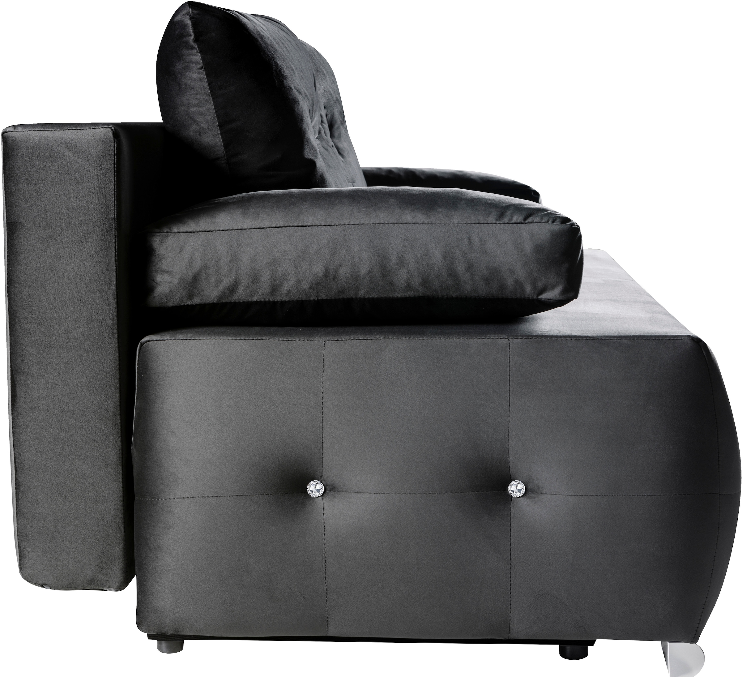 WERK2 Schlafsofa »Monaco«, 2-Sitzer Schlafcouch mit Bettkasten & funkelnden Ziersteinchen