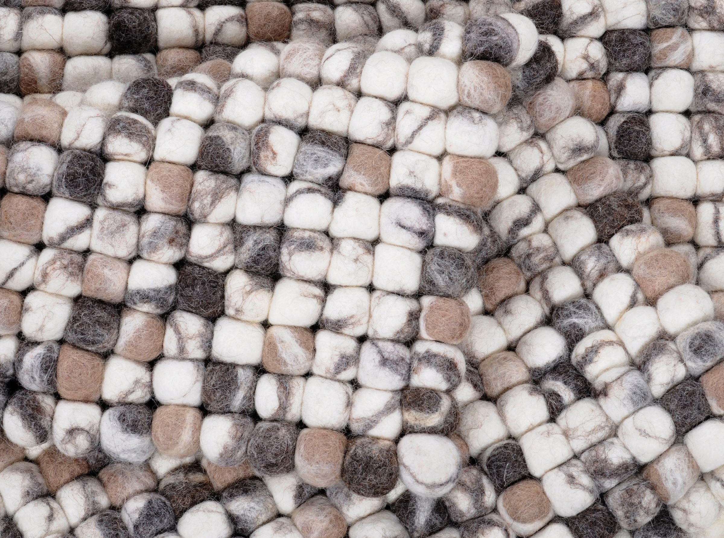 Wollteppich THEKO "Felty 2.2" Gr. 31, beige (natur), B:90cm H:22mm L:160cm, Wolle, Teppiche, Filzkugel-Teppich, reine Wolle, handgefertigt, auch als Läufer 2