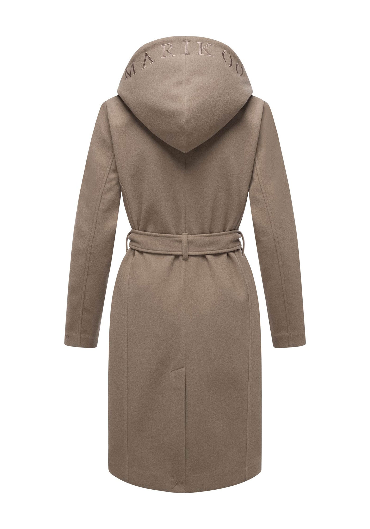 Marikoo Kurzmantel »Kailii«, Eleganter Wickel Mantel mit Taillengürtel und Oversized Hood Kapuze