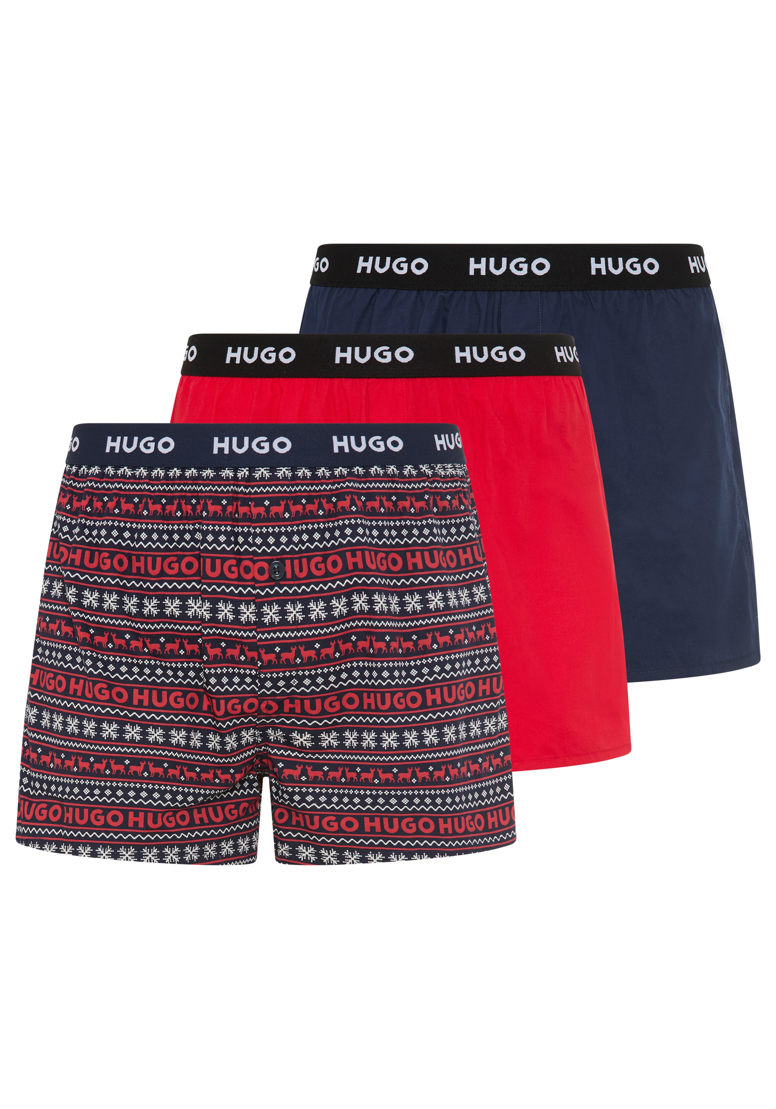 HUGO Underwear 1100000002199 "WOVEN BOXER TR" Packung, 3er-Pack, 3 Stk. Webboxer mit HUGO Schriftzug