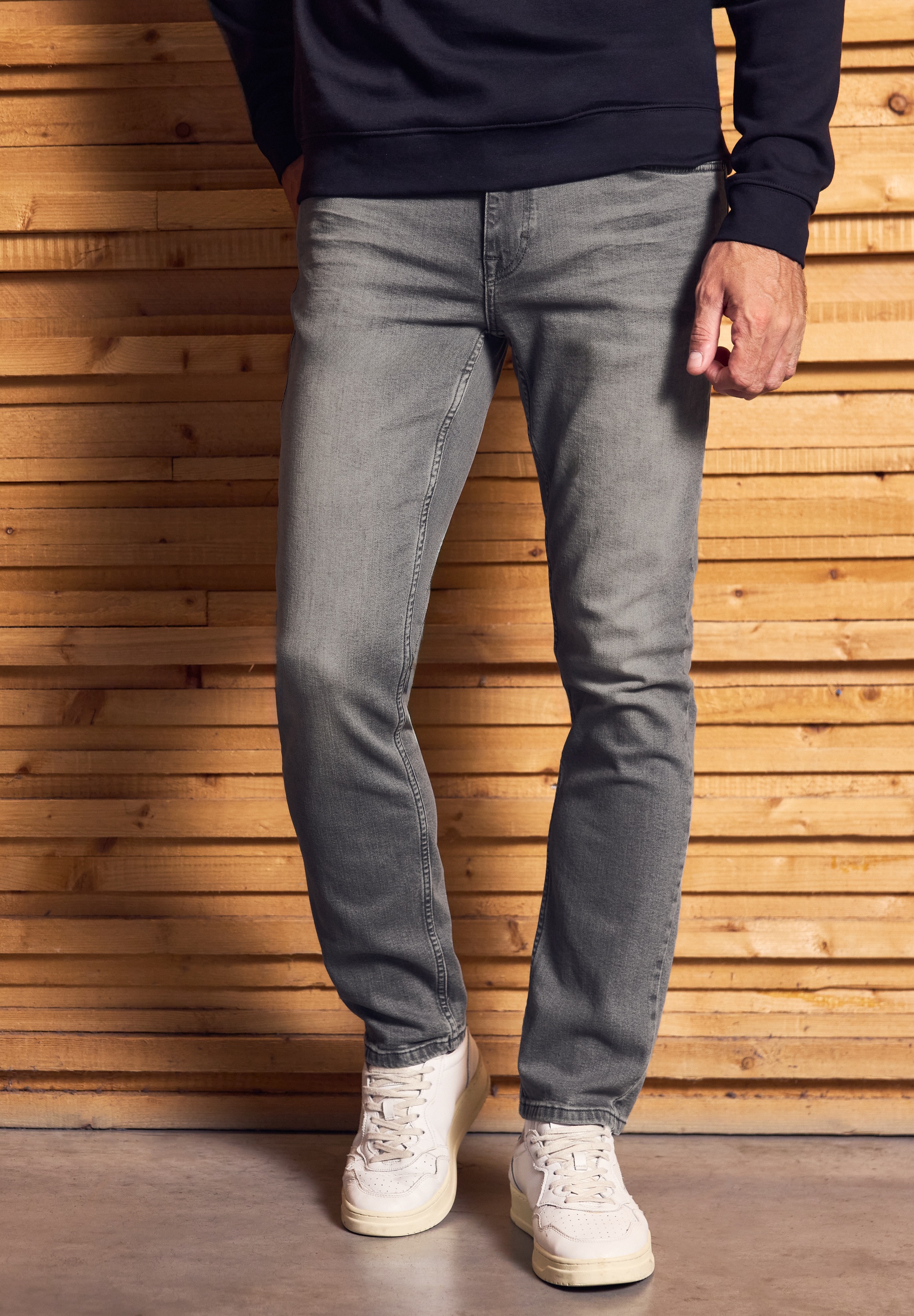 STREET ONE MEN Regular-fit-Jeans aus Baumwolle mit Stretchanteil