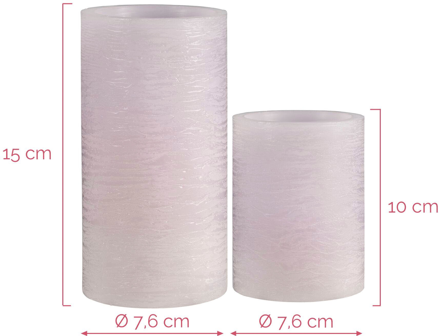 Pauleen LED Dekolicht »LED-Kerze Cosy Lilac, 2er Set«, Wachskerze, mit Timer, Flieder