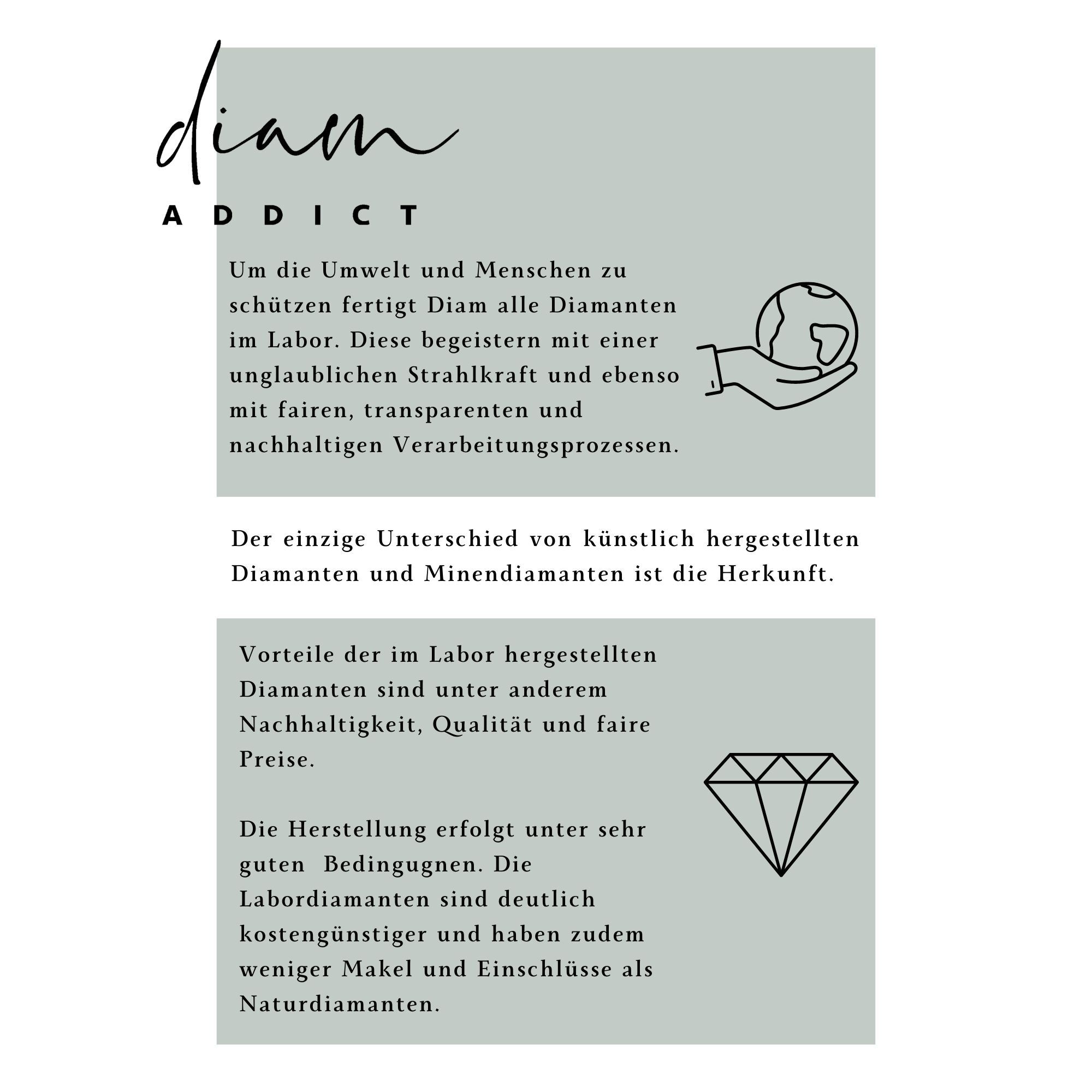 Diam Addict Kette mit Anhänger »585 Gelbgold mit im Labor gezüchteten Diamanten«
