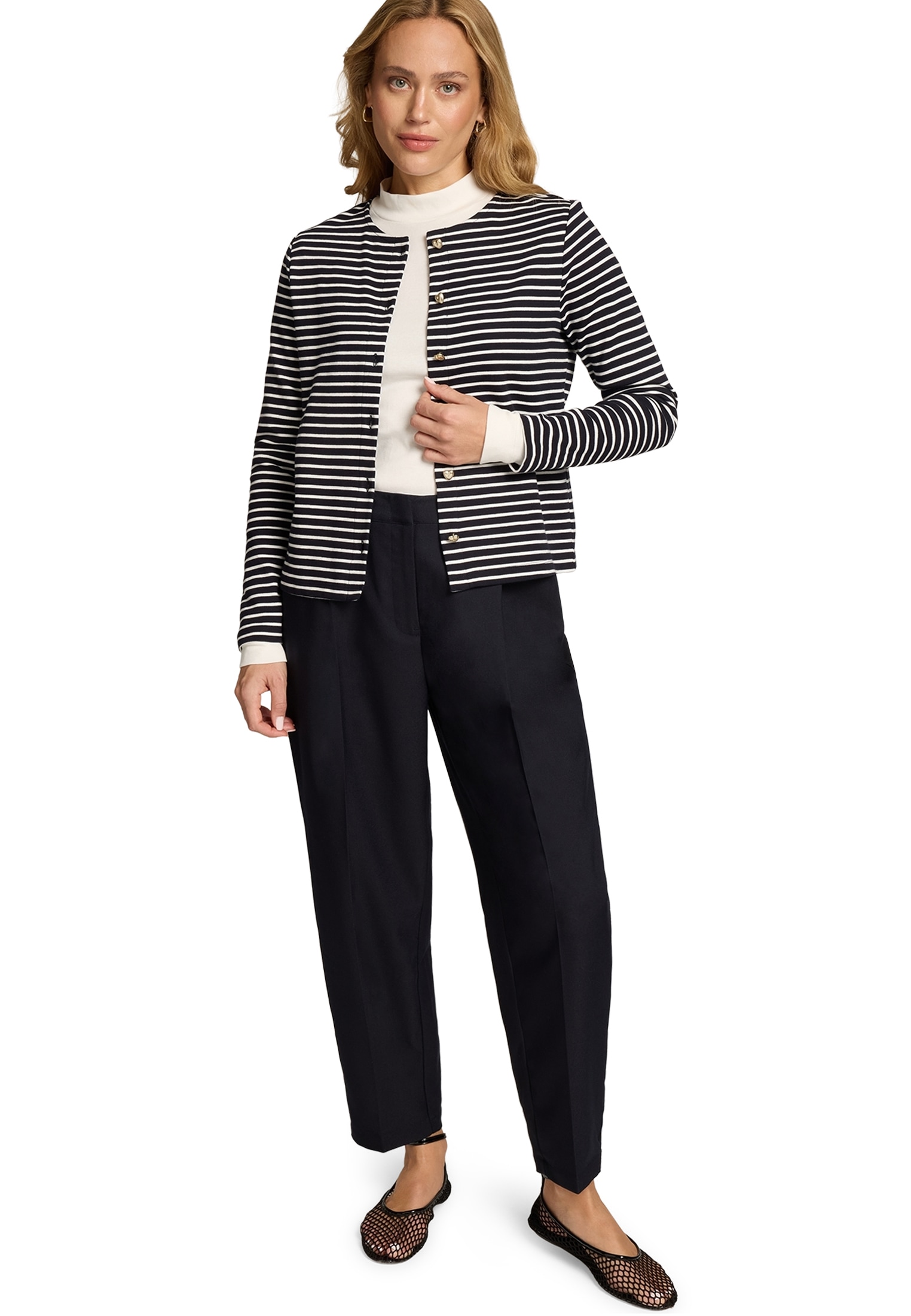 Zero Sweatshirt »Damen mit Knopfleiste«, Knopfleiste
