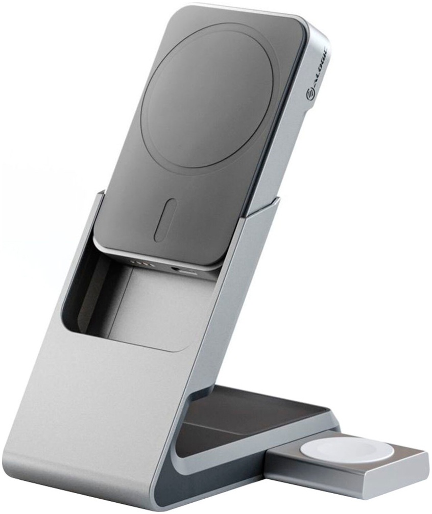 ALOGIC Powerstation »Matrix+ 3-in-1 Magnetic Charger+Power Bank+AW Puk«, Matrix+ 3-in-1 Magnetic Charger+Power Bank+AW Puk grey