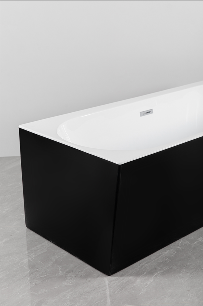 Sanotechnik Badewanne »Jamaica« Höhe 58 cm mit Ablaufstöpsel | verstellbare Füße | Überlauf 170x75x58cm schwarz glänzend, Acryl Badewanne rechts